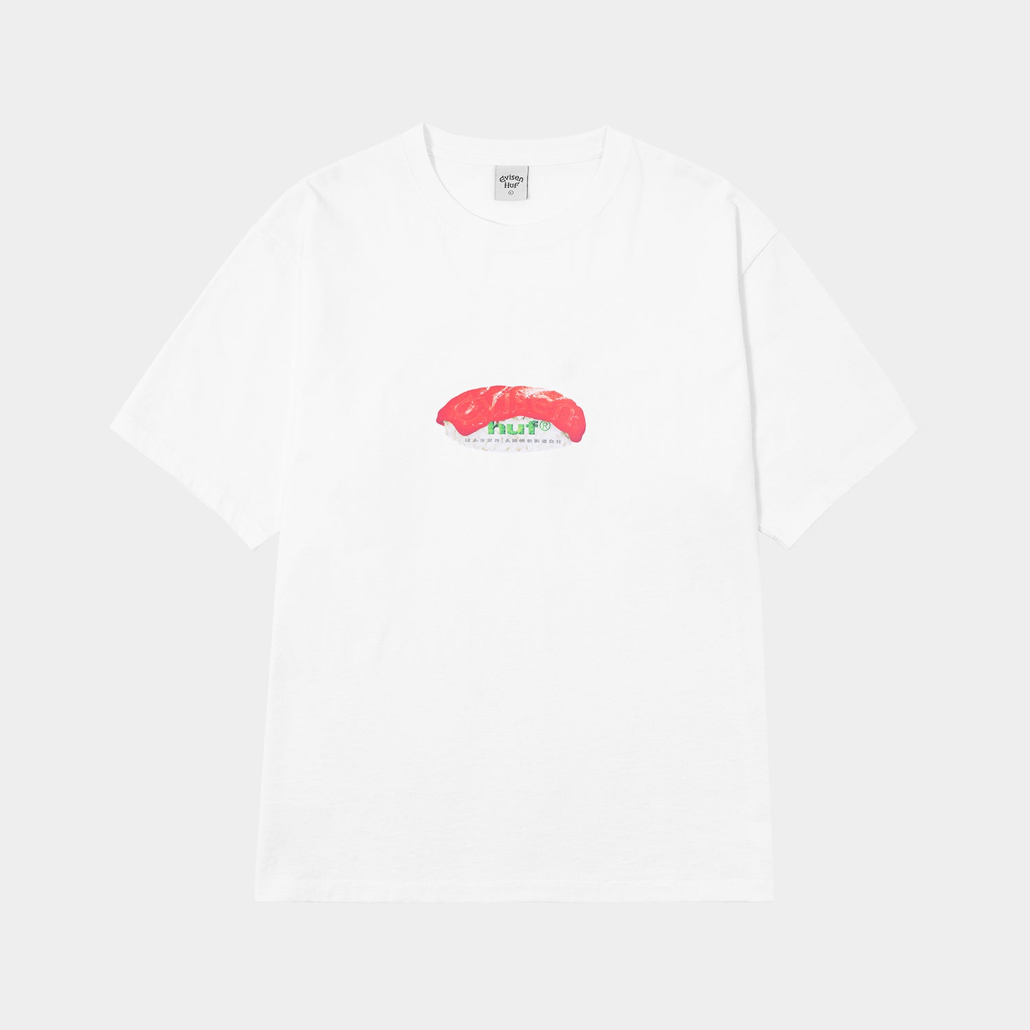 HUF (ハフ) Worldwide JP /T-SHIRTS(Tシャツ)/ HUF X EVISEN SKATEBOARDS HUF SUSHI TEE商品 / WHITE