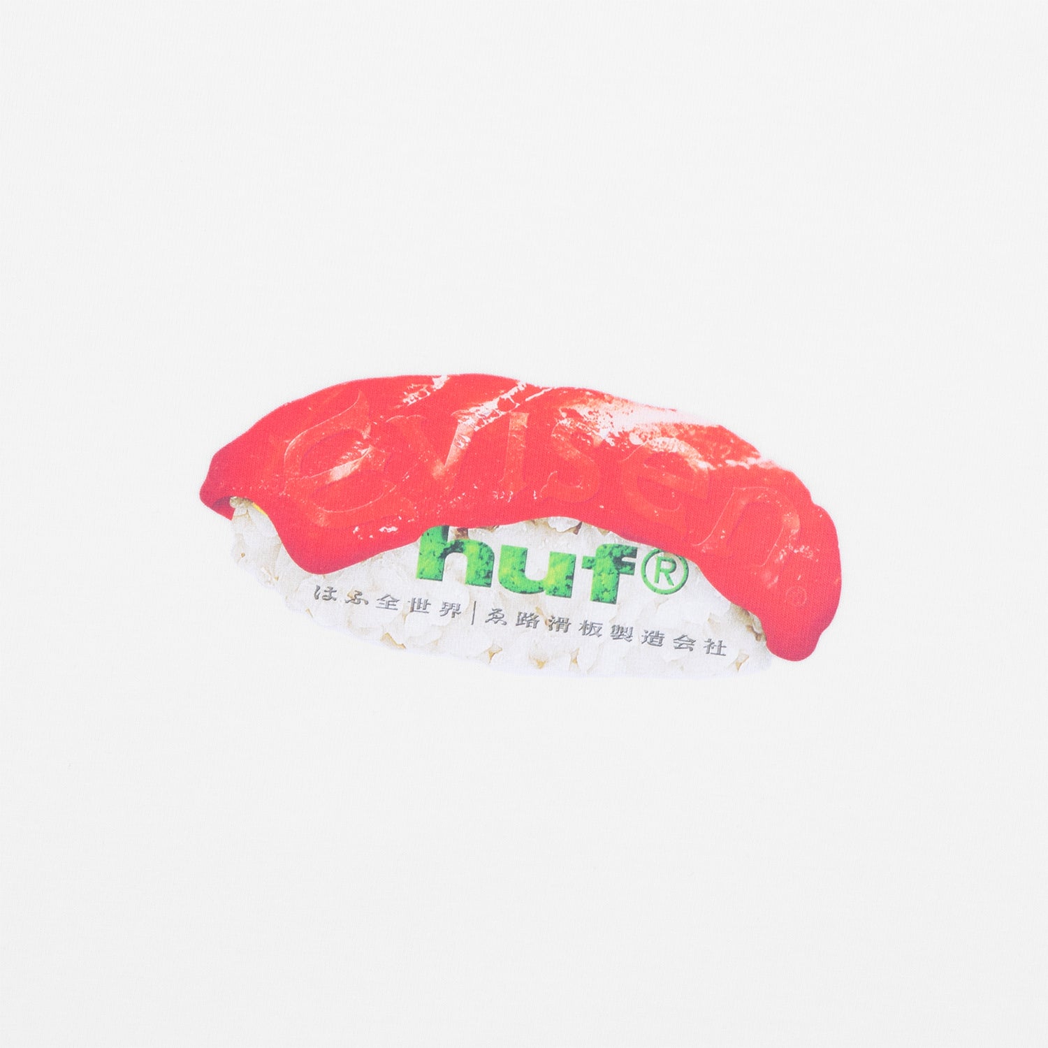 HUF (ハフ) Worldwide JP /T-SHIRTS(Tシャツ)/ HUF X EVISEN SKATEBOARDS HUF SUSHI TEE商品 / WHITE