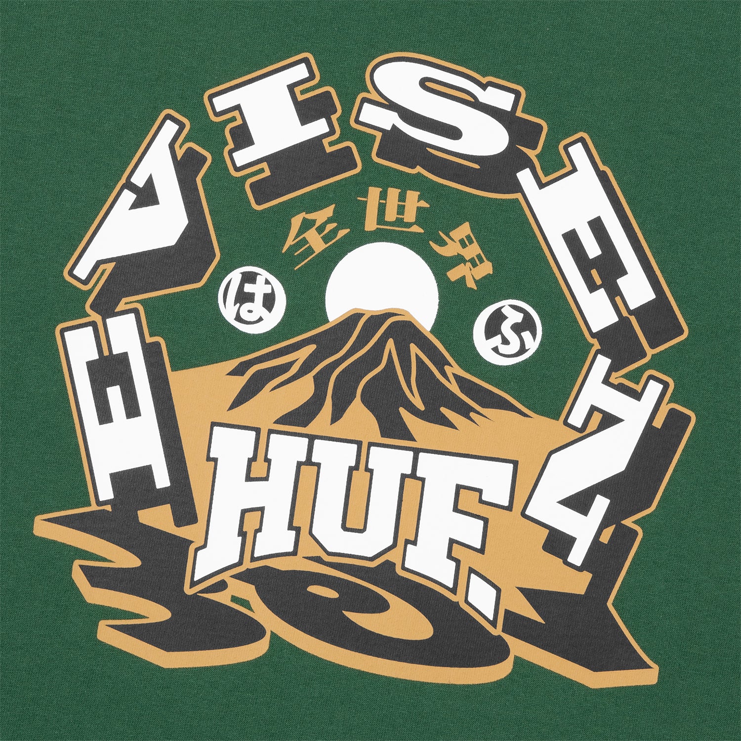 HUF (ハフ) Worldwide JP /T-SHIRTS(Tシャツ)/ HUF X EVISEN SKATEBOARDS HUFUJI LS TEE商品 / WHITE