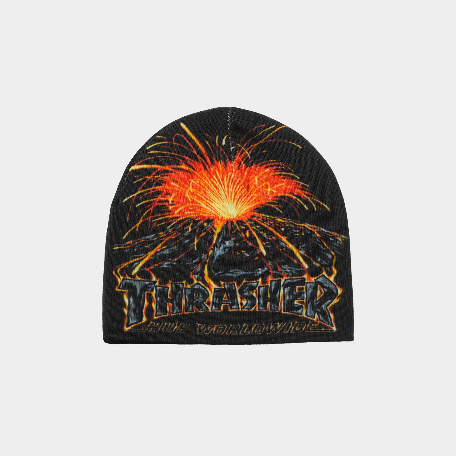 HUF (ハフ) Worldwide JP /HATS & BEANIES（ハット&ビーニー）/ HUF X THRASHER MELTDOWN REVERSIBLE BEANIE商品 / BLACK