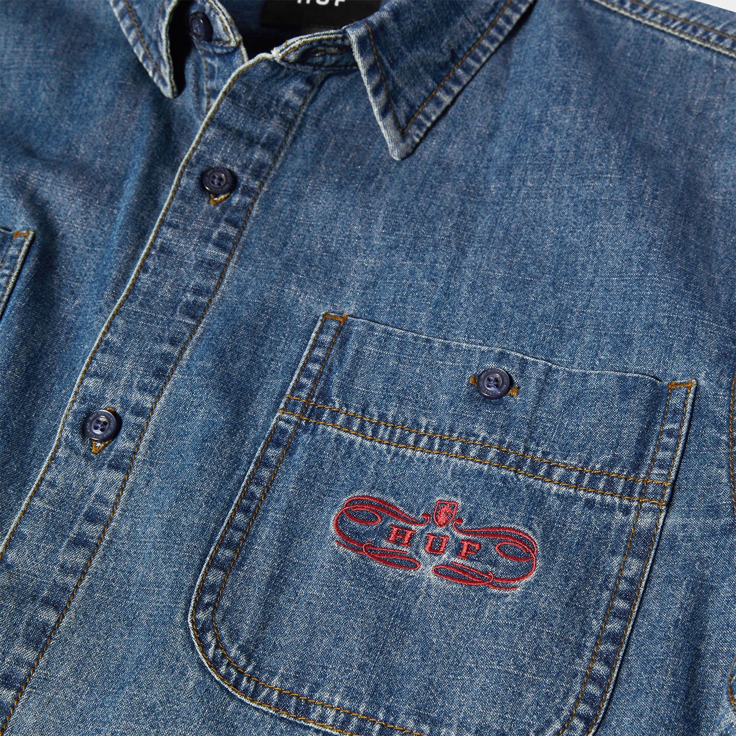 HUF (ハフ) Worldwide JP /TOPS & SHIRTS（トップス&シャツ）/ WORLDWIDE CLOTHIERS DENIM SHIRT商品 / INDIGO