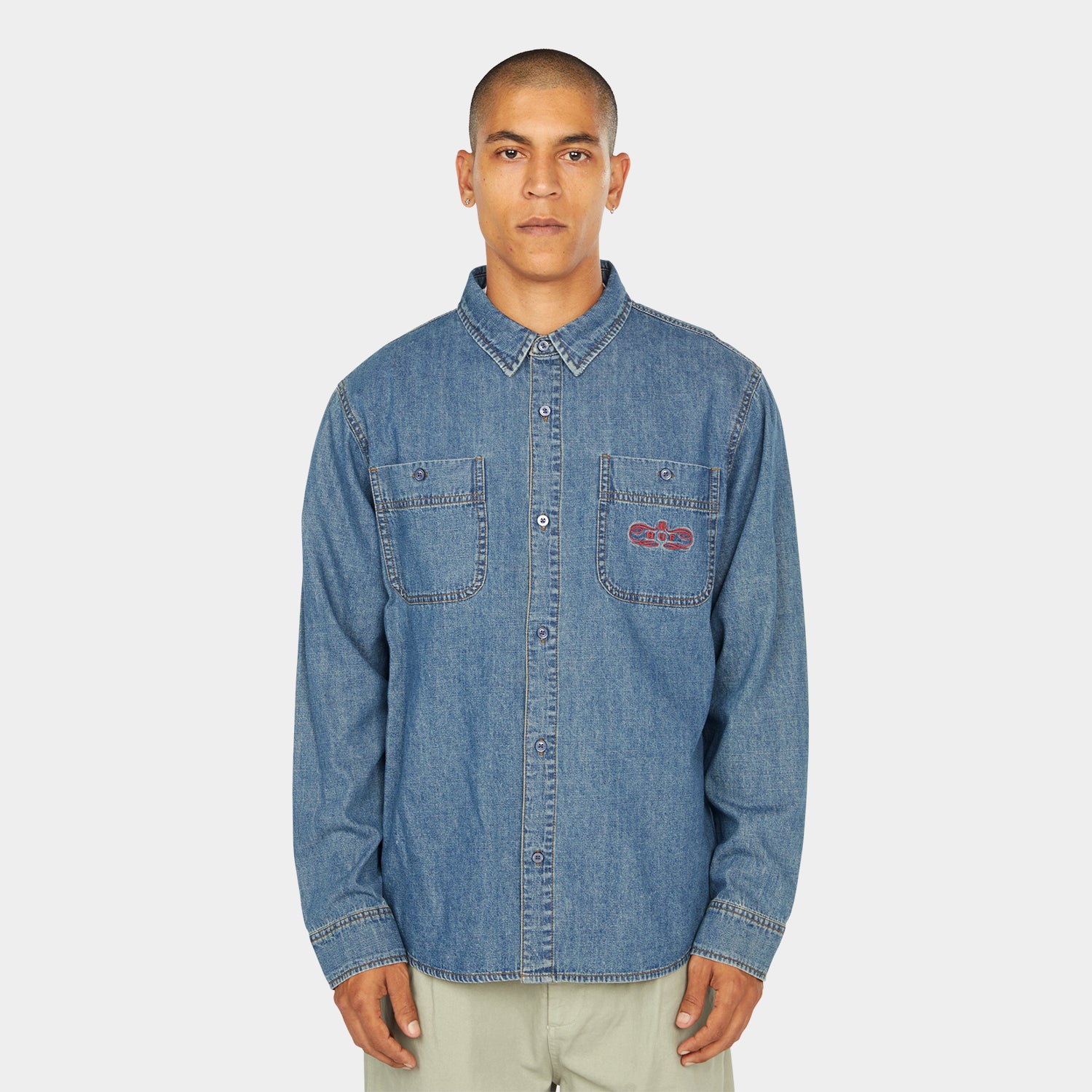HUF (ハフ) Worldwide JP /TOPS & SHIRTS（トップス&シャツ）/ WORLDWIDE CLOTHIERS DENIM SHIRT商品 / INDIGO