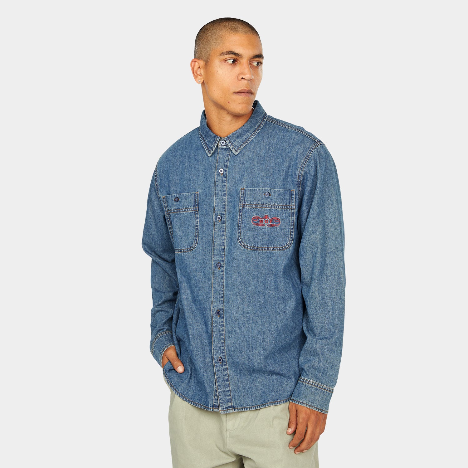 HUF (ハフ) Worldwide JP /TOPS & SHIRTS（トップス&シャツ）/ WORLDWIDE CLOTHIERS DENIM SHIRT商品 / INDIGO