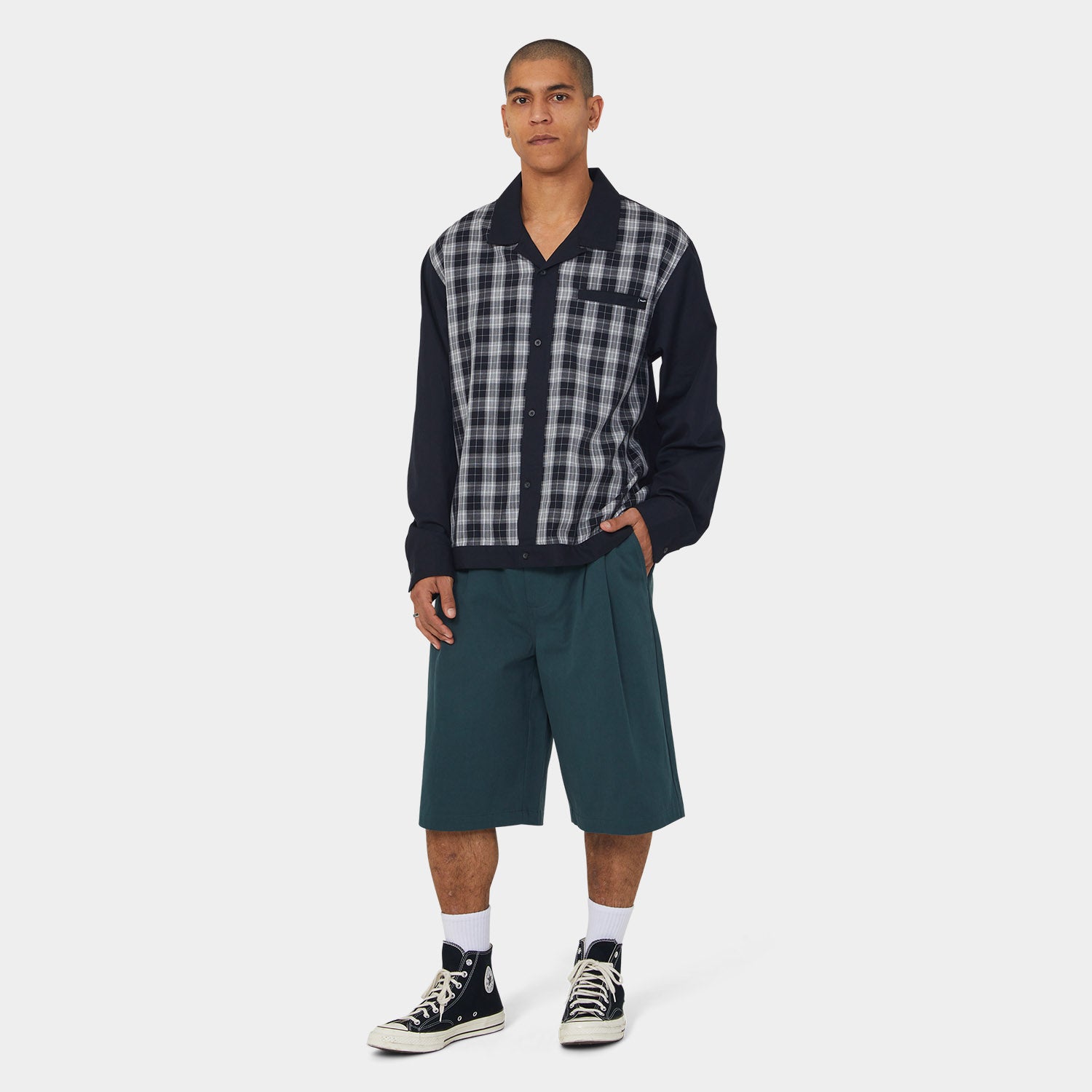 HUF (ハフ) Worldwide JP /TOPS & SHIRTS（トップス&シャツ）/ COOLIDGE PLAID LS SHIRT商品 / BLACK