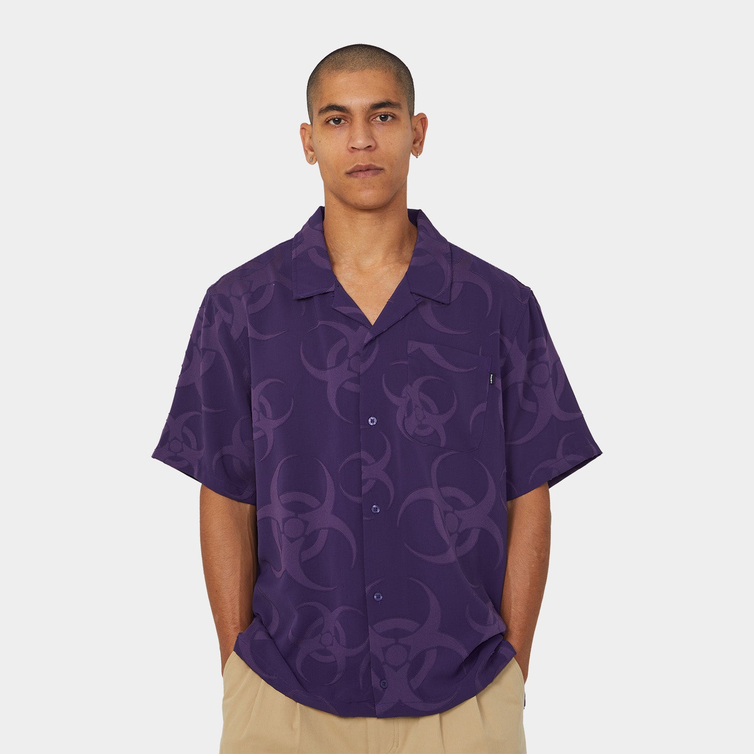 HUF (ハフ) Worldwide JP /TOPS & SHIRTS（トップス&シャツ）/ SECTOR JACQUARD SHIRT商品 / DARK BERRY