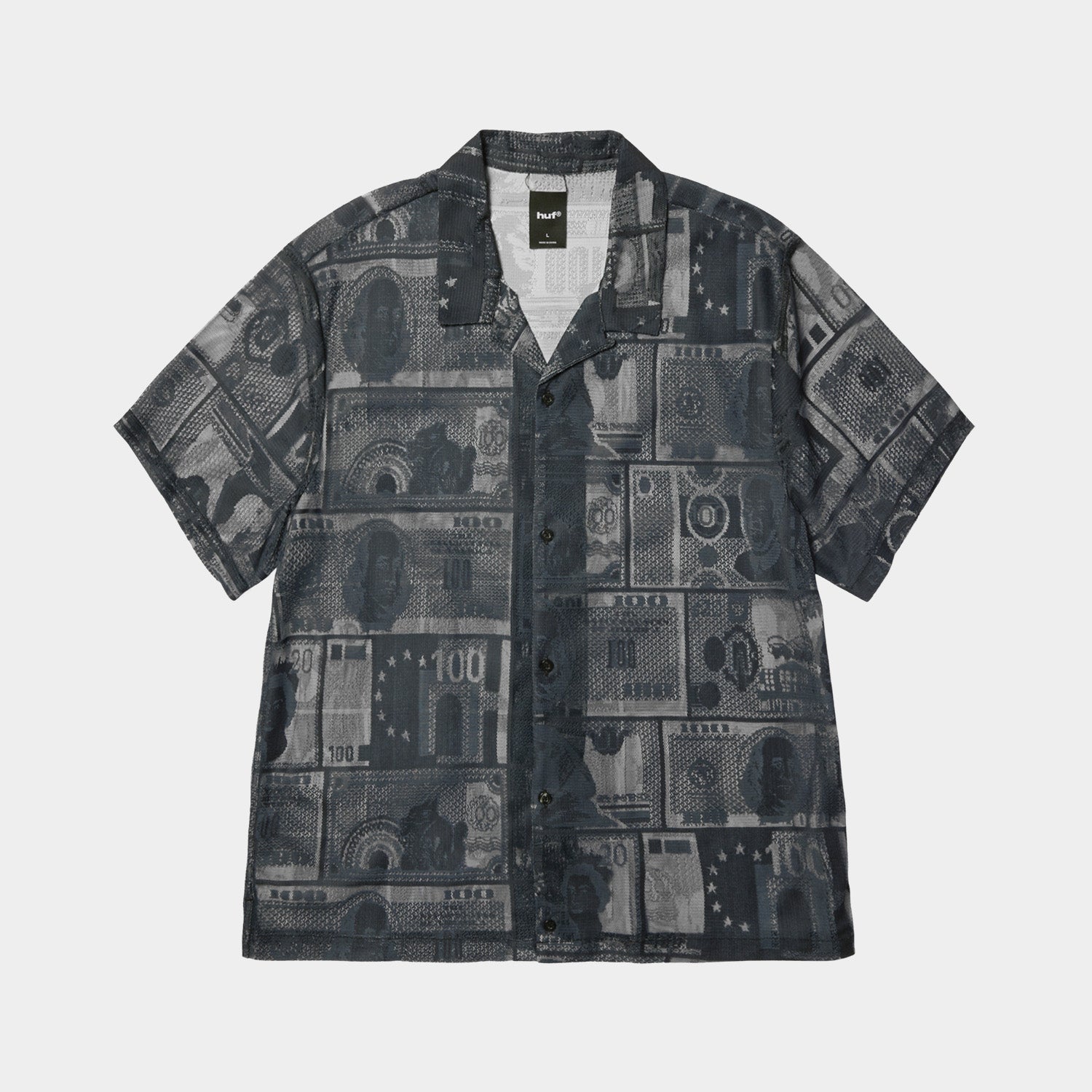 HUF (ハフ) Worldwide JP /TOPS & SHIRTS（トップス&シャツ）/ GLOBAL CURRENCY LACE SHIRT商品 / BLACK