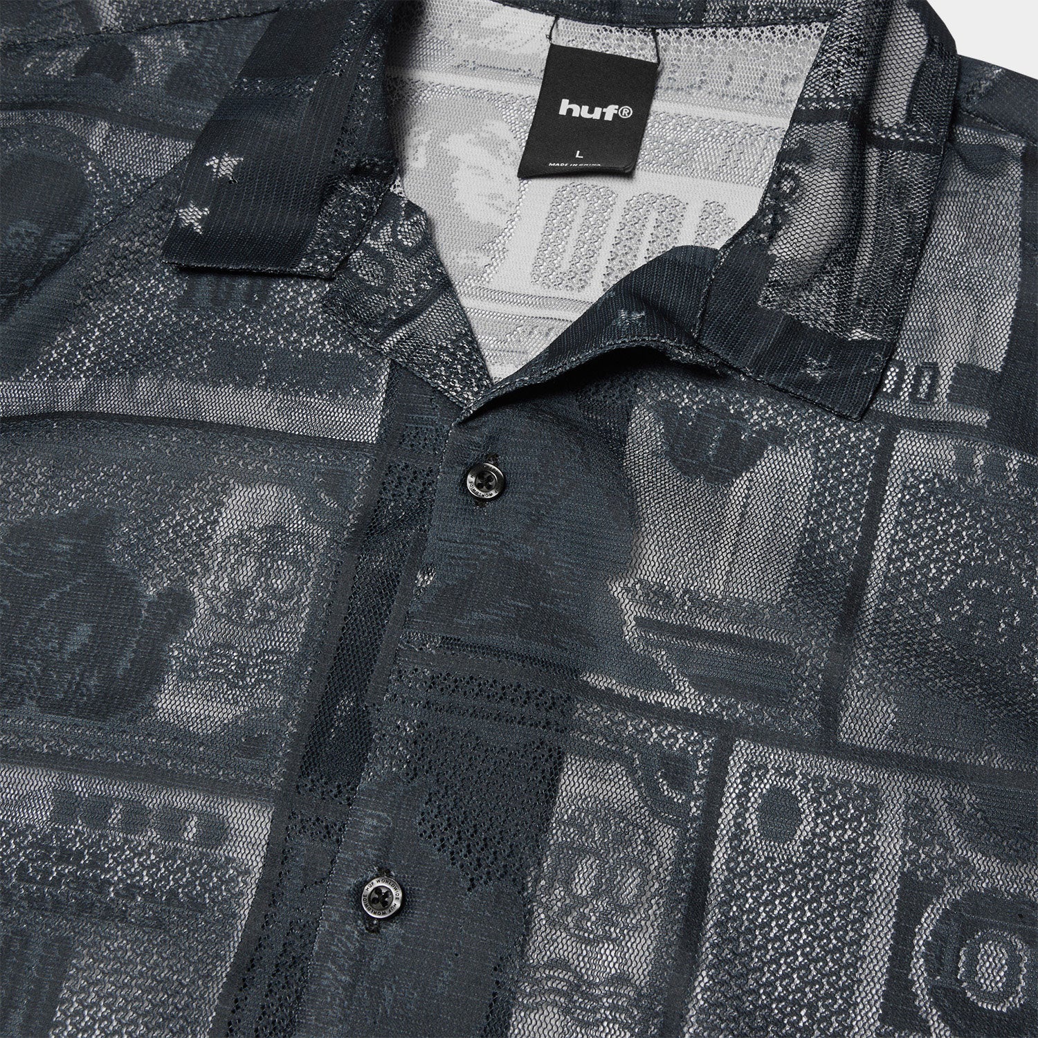HUF (ハフ) Worldwide JP /TOPS & SHIRTS（トップス&シャツ）/ GLOBAL CURRENCY LACE SHIRT商品 / BLACK