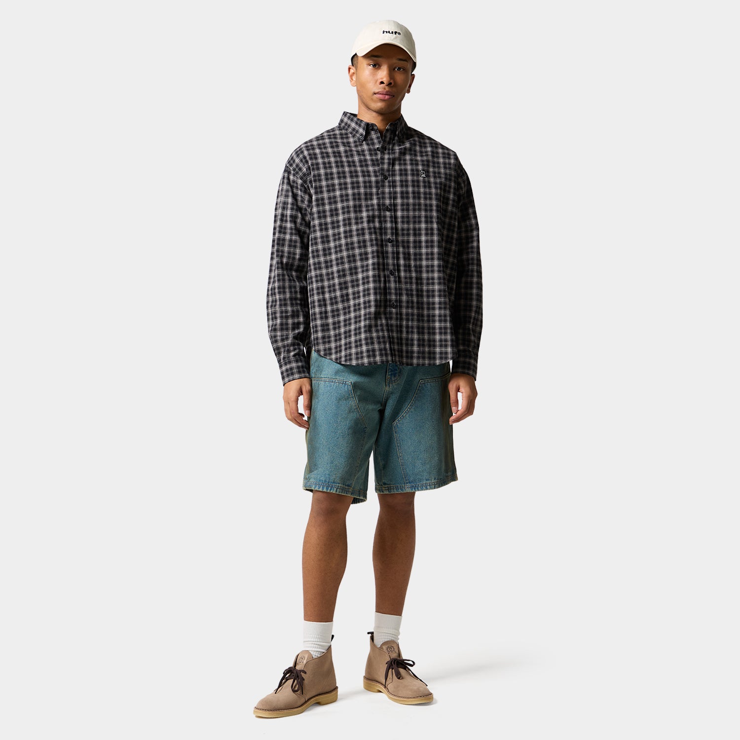 HUF (ハフ) Worldwide JP /TOPS & SHIRTS（トップス&シャツ）/ MEGABLAST PLAID LS SHIRT商品 / BLACK