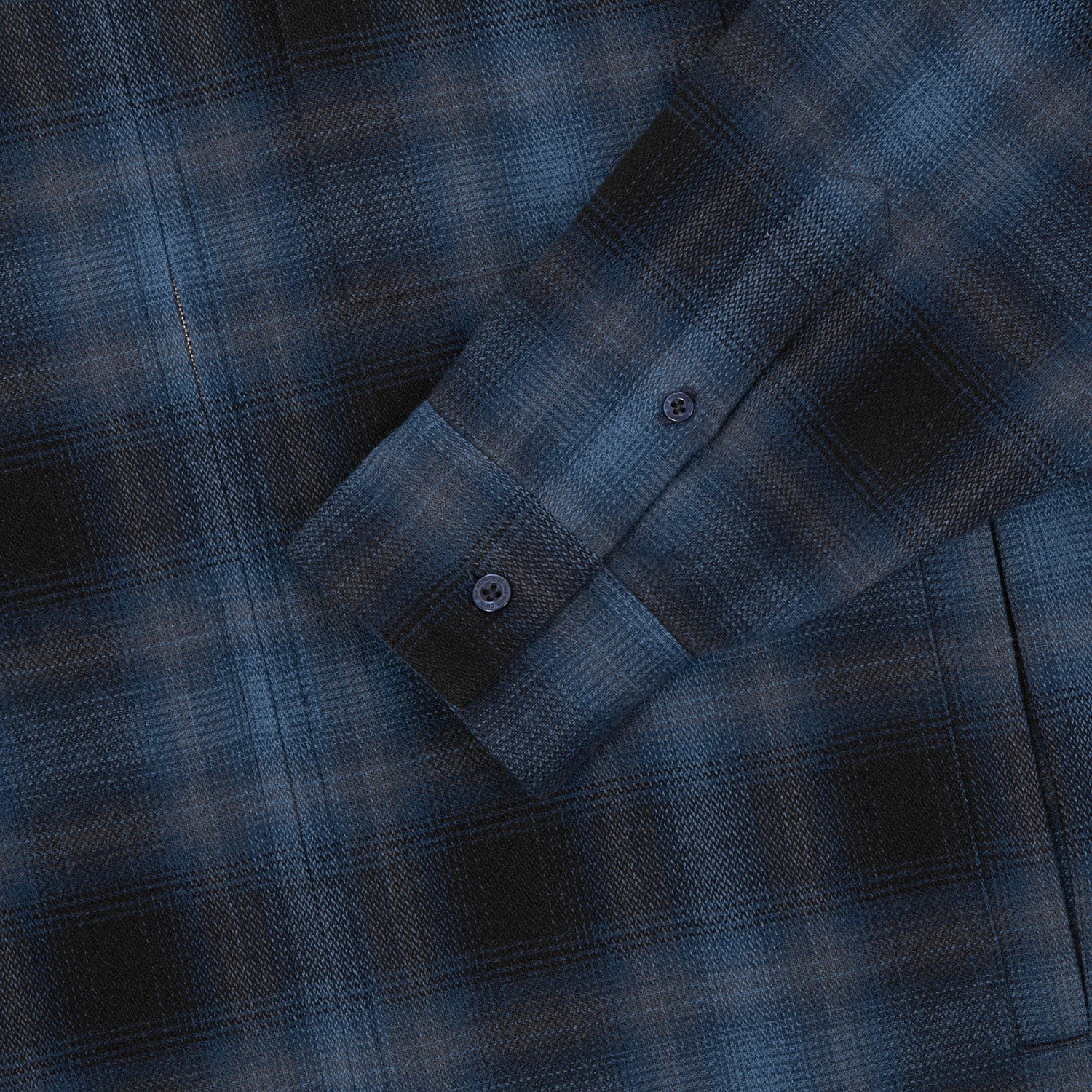 HUF (ハフ) Worldwide JP /TOPS & SHIRTS（トップス&シャツ）/ 89 OUTLINE PLAID ZIP SHIRT商品 / BLACK