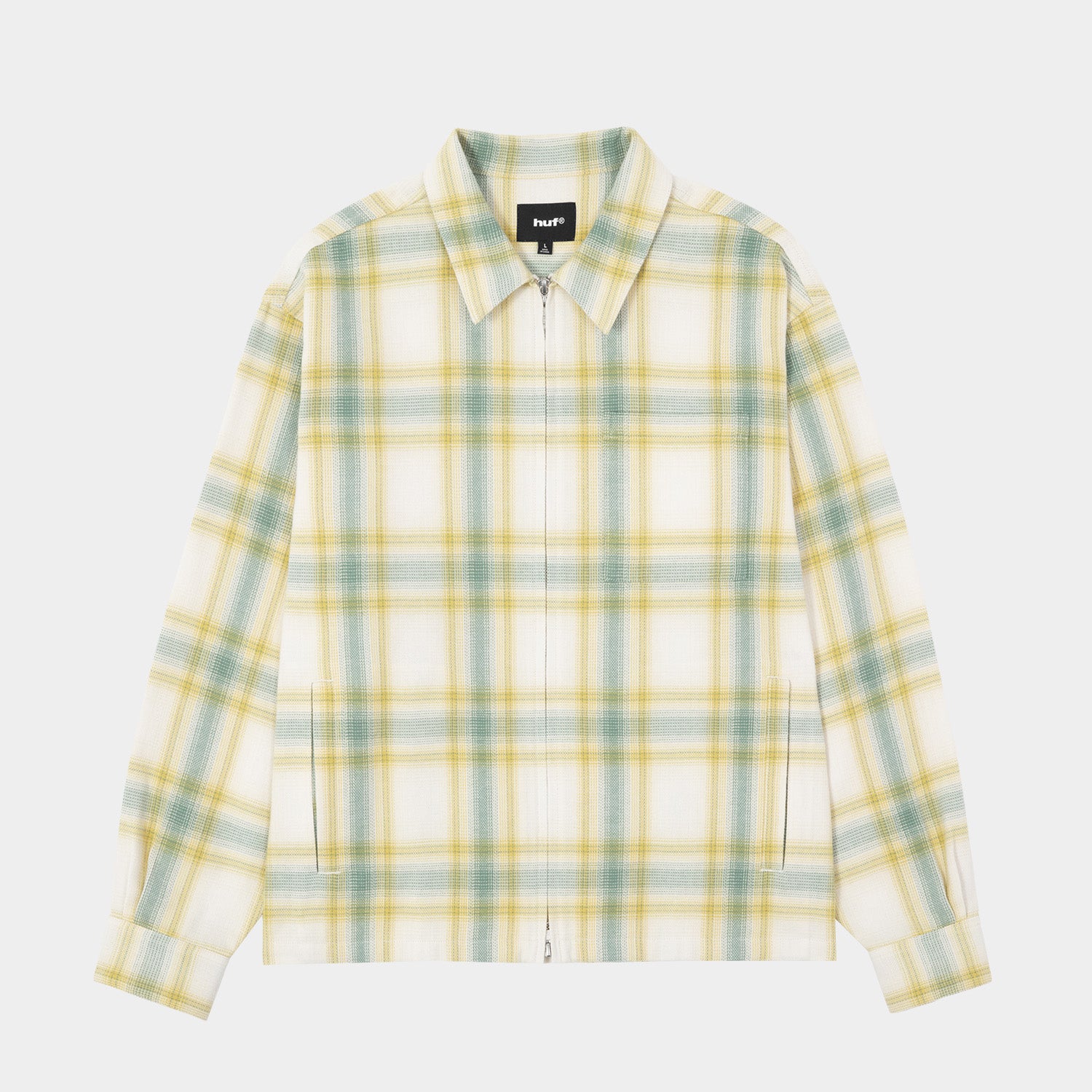 HUF (ハフ) Worldwide JP /TOPS & SHIRTS（トップス&シャツ）/ 89 OUTLINE PLAID ZIP SHIRT商品 / BLACK
