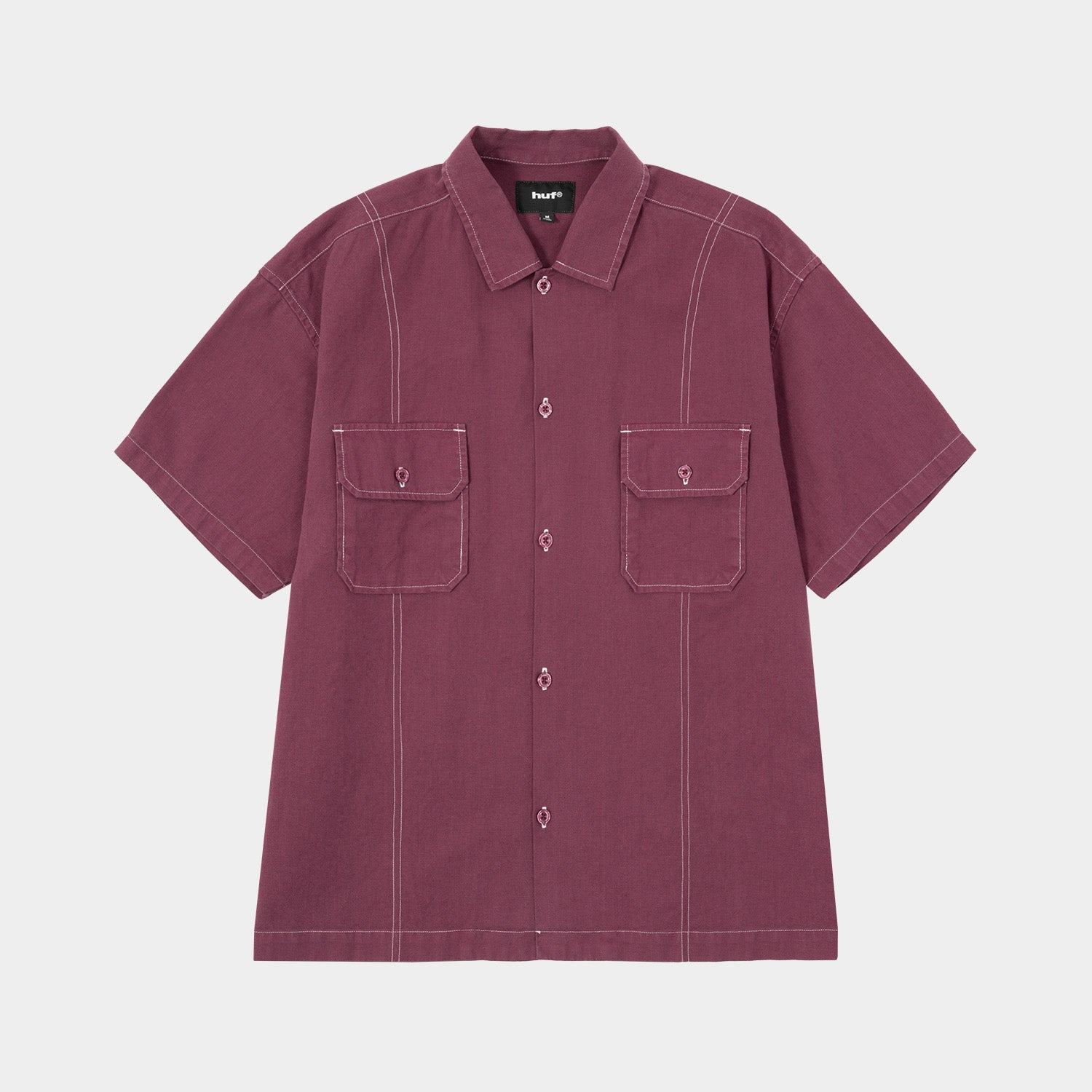 HUF (ハフ) Worldwide JP /TOPS & SHIRTS（トップス&シャツ）/ huf CO-OP CONTRAST DYED SHIRT商品 / BURGUNDY