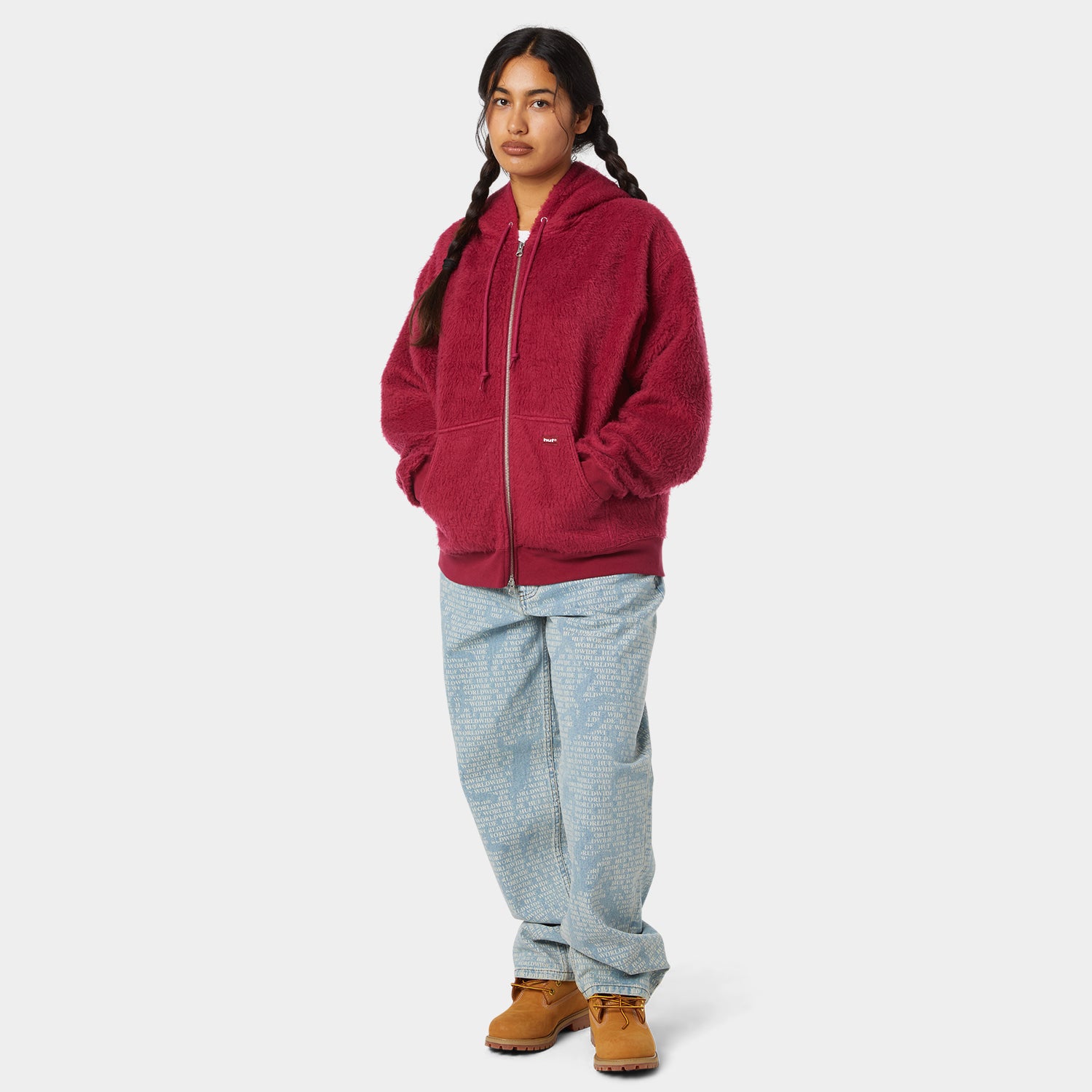 HUF (ハフ) Worldwide JP /HOODIES（パーカー）/ CORSO HEAVYWEIGHT FULL ZIP HOODIE商品 / BERRY