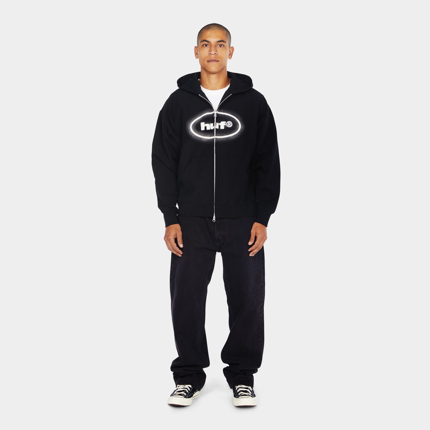 HUF (ハフ) Worldwide JP /HOODIES（パーカー）/ DISNEY | HUF MICKEY SPRAY FULL ZIP HOODIE商品 / BLACK