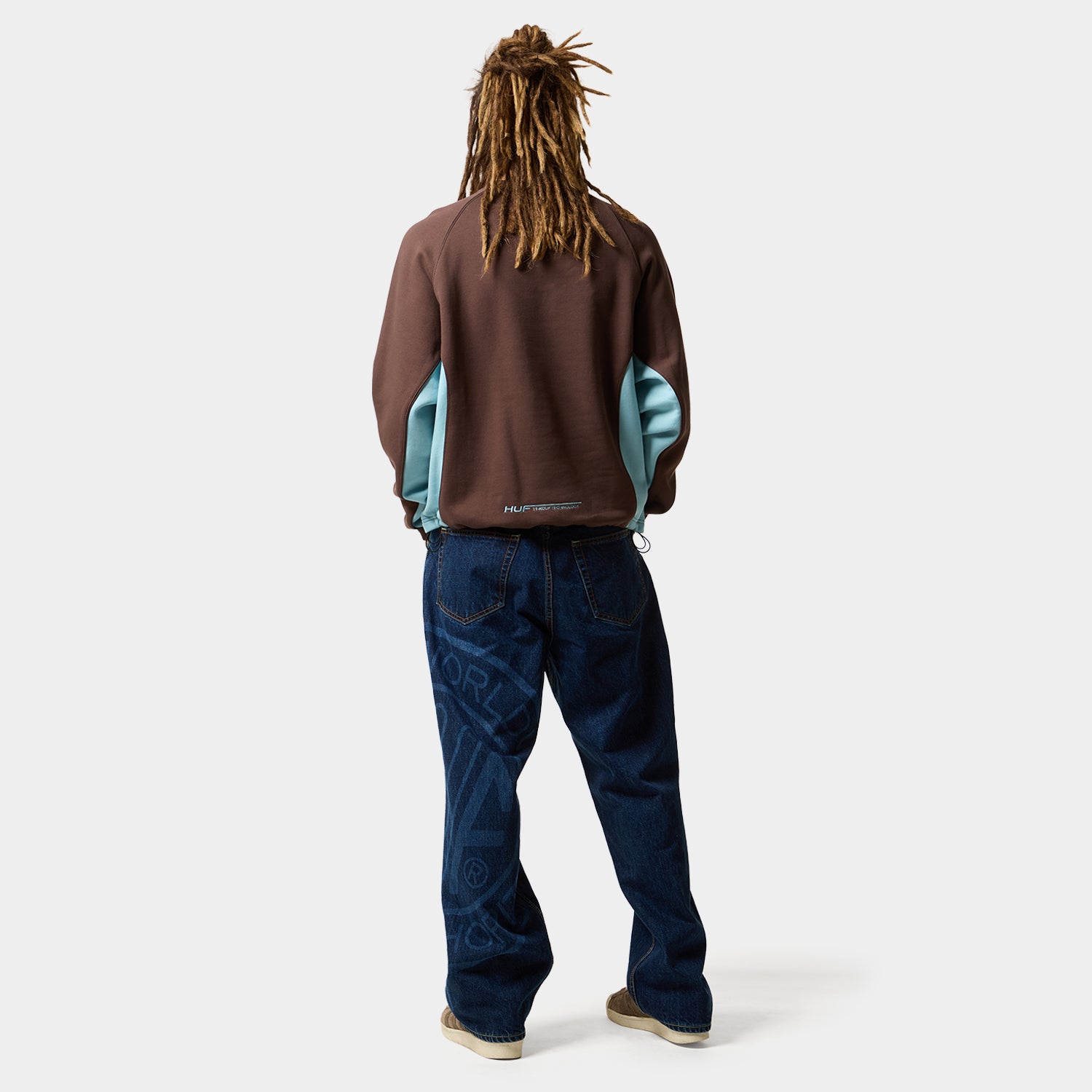 HUF (ハフ) Worldwide JP /SWEATSHIRTS（スウェットシャツ）/ LUX DRAWCORD CREW商品 / BLACK