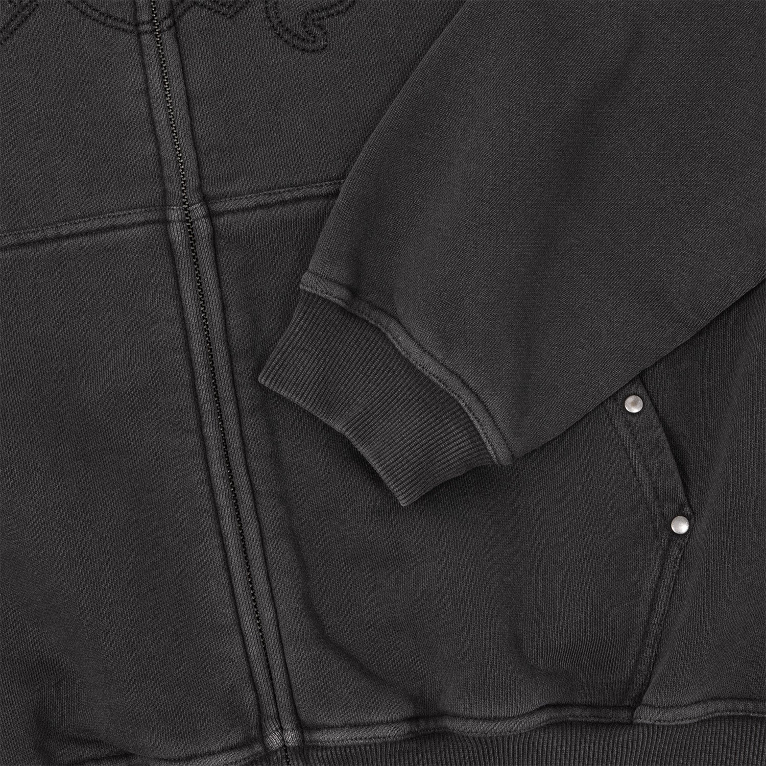 HUF (ハフ) Worldwide JP /HOODIES（パーカー）/ STUDDED FULL ZIP HOODIE商品 / BLACK