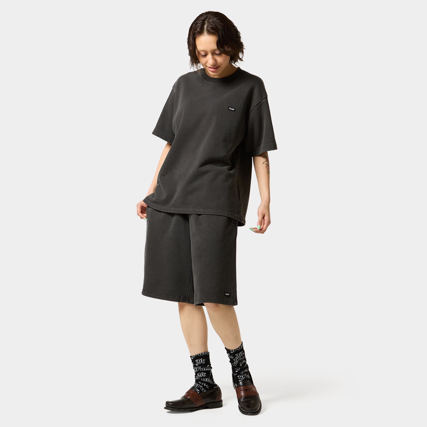 HUF (ハフ) Worldwide JP /TOPS & SHIRTS（トップス&シャツ）/ huf eightynine WASHED FLEECE TEE商品 / COFFEE