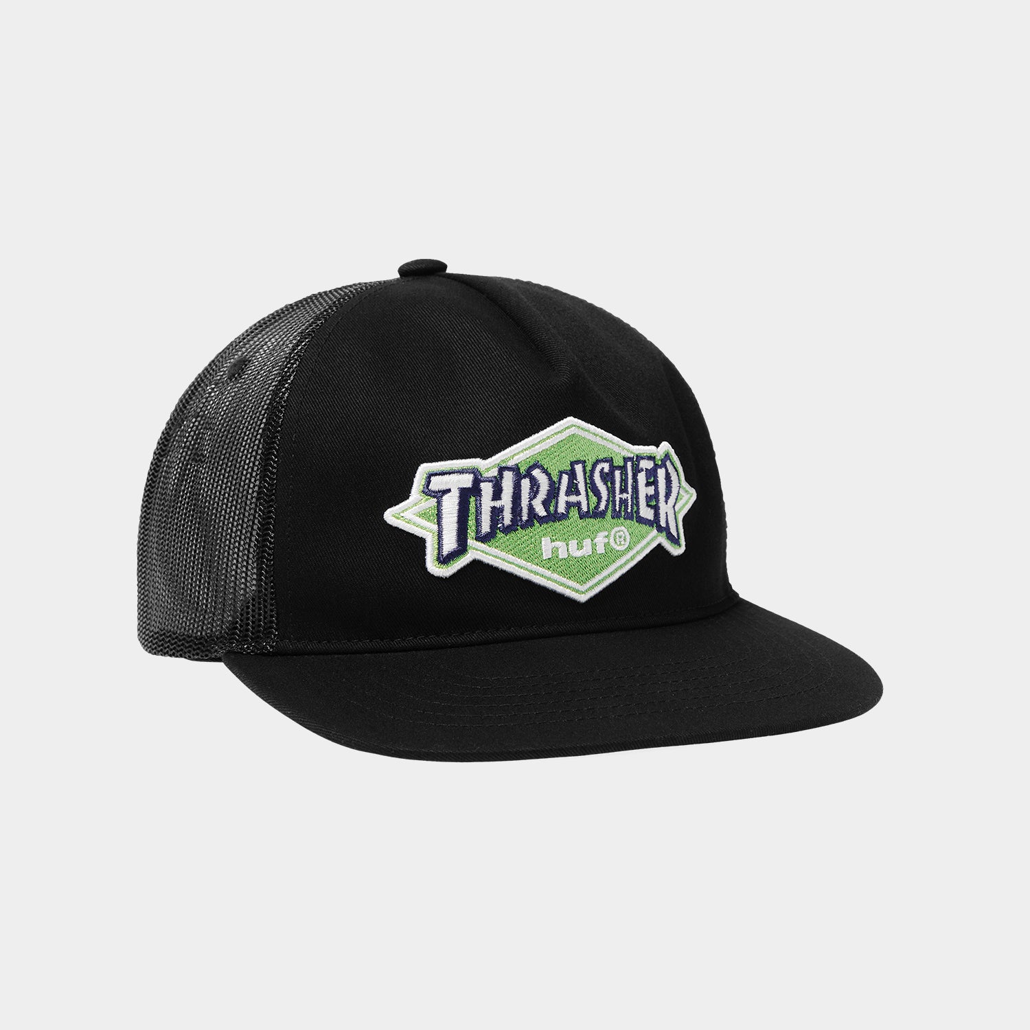 HUF (ハフ) Worldwide JP /HATS & BEANIES（ハット&ビーニー）/ HUF X THRASHER LOGO TWILL TRUCKER商品 / BLACK