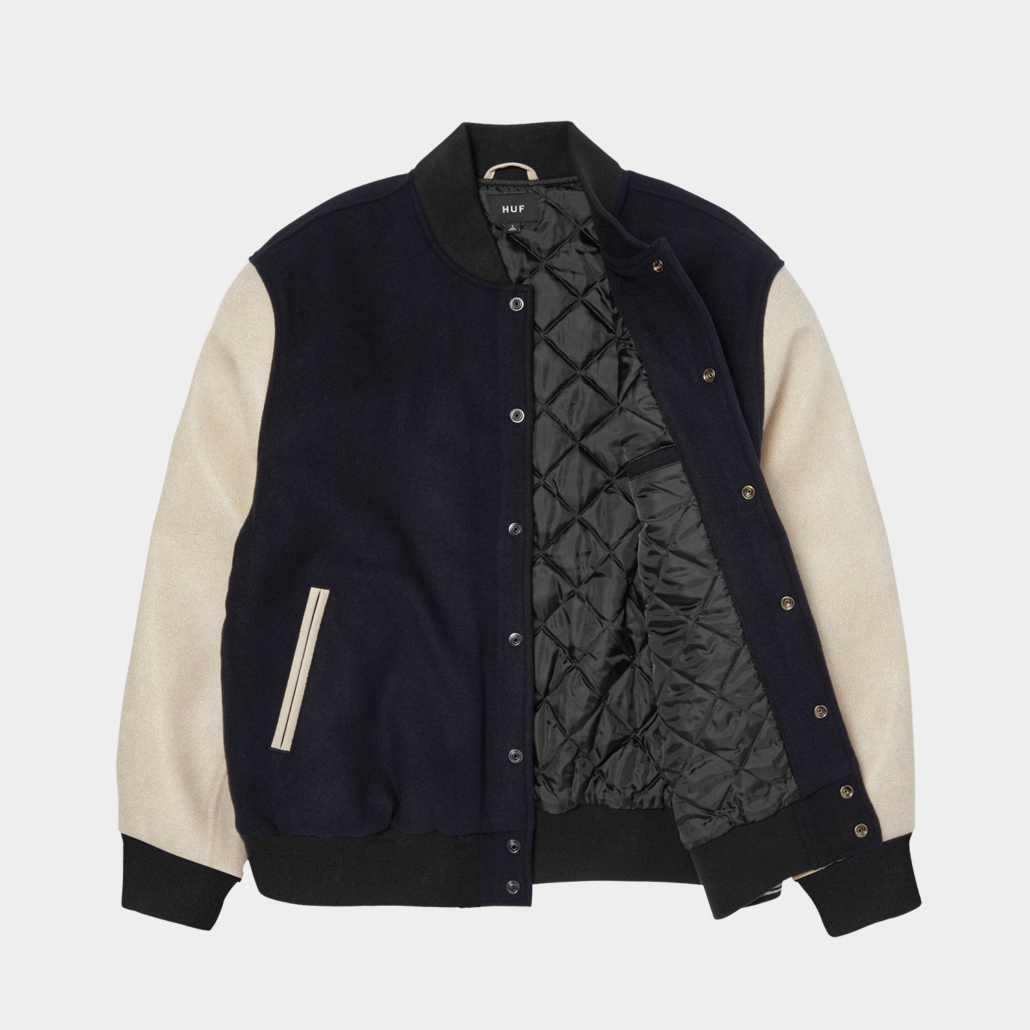 HUF (ハフ) Worldwide JP /JACKETS（ジャケット）/ GLOBAL TRANSIT VARSITY JACKET商品 / NAVY
