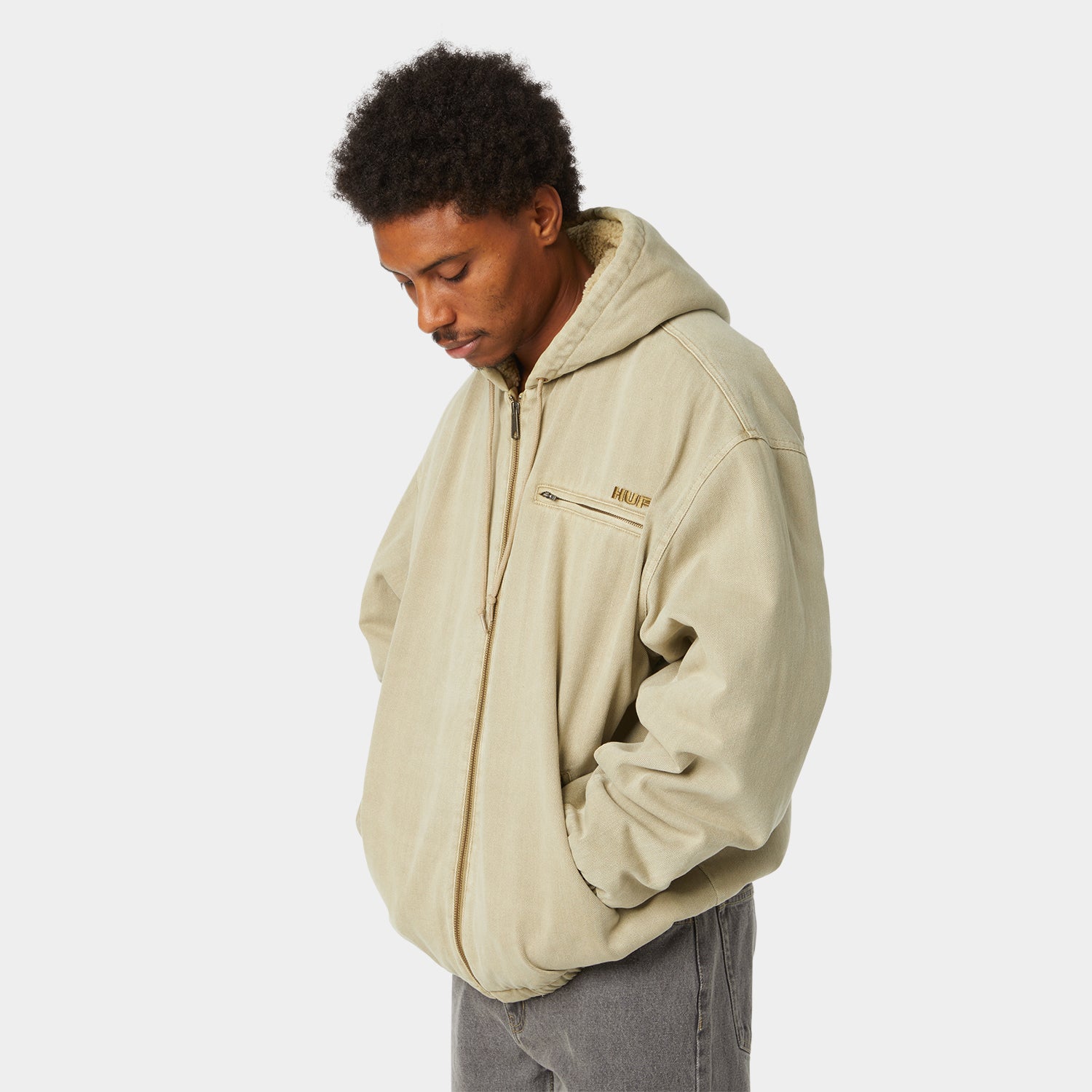 HUF (ハフ) Worldwide JP /JACKETS（ジャケット）/ WHAT A JUNGLE DENIM WORK JACKET商品 / EVERGREEN