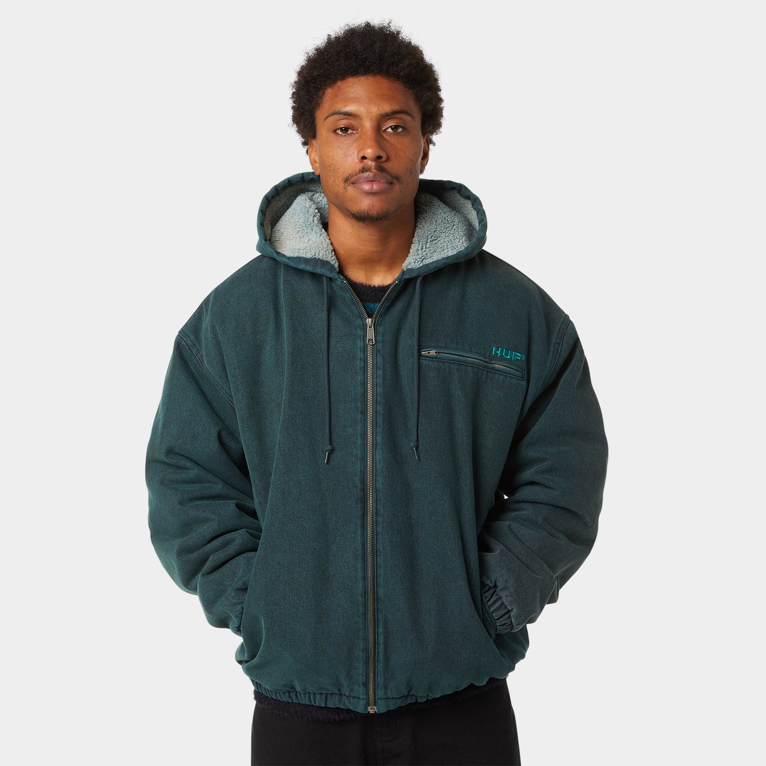 HUF (ハフ) Worldwide JP /JACKETS（ジャケット）/ WHAT A JUNGLE DENIM WORK JACKET商品 / EVERGREEN