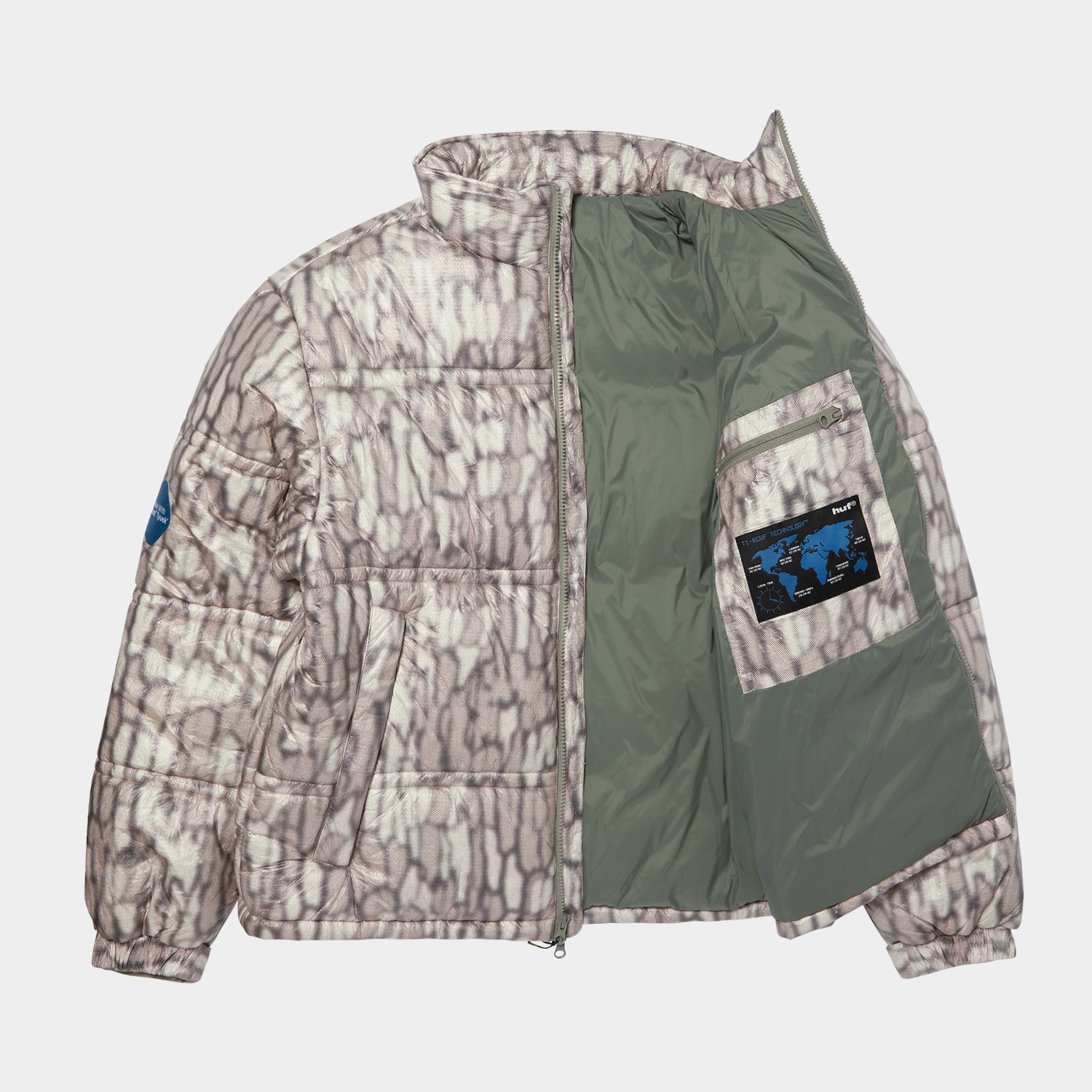 HUF (ハフ) Worldwide JP /JACKETS（ジャケット）/ 89 WARPED CAMO TYVEK PUFFER商品 / MUTED CAMO