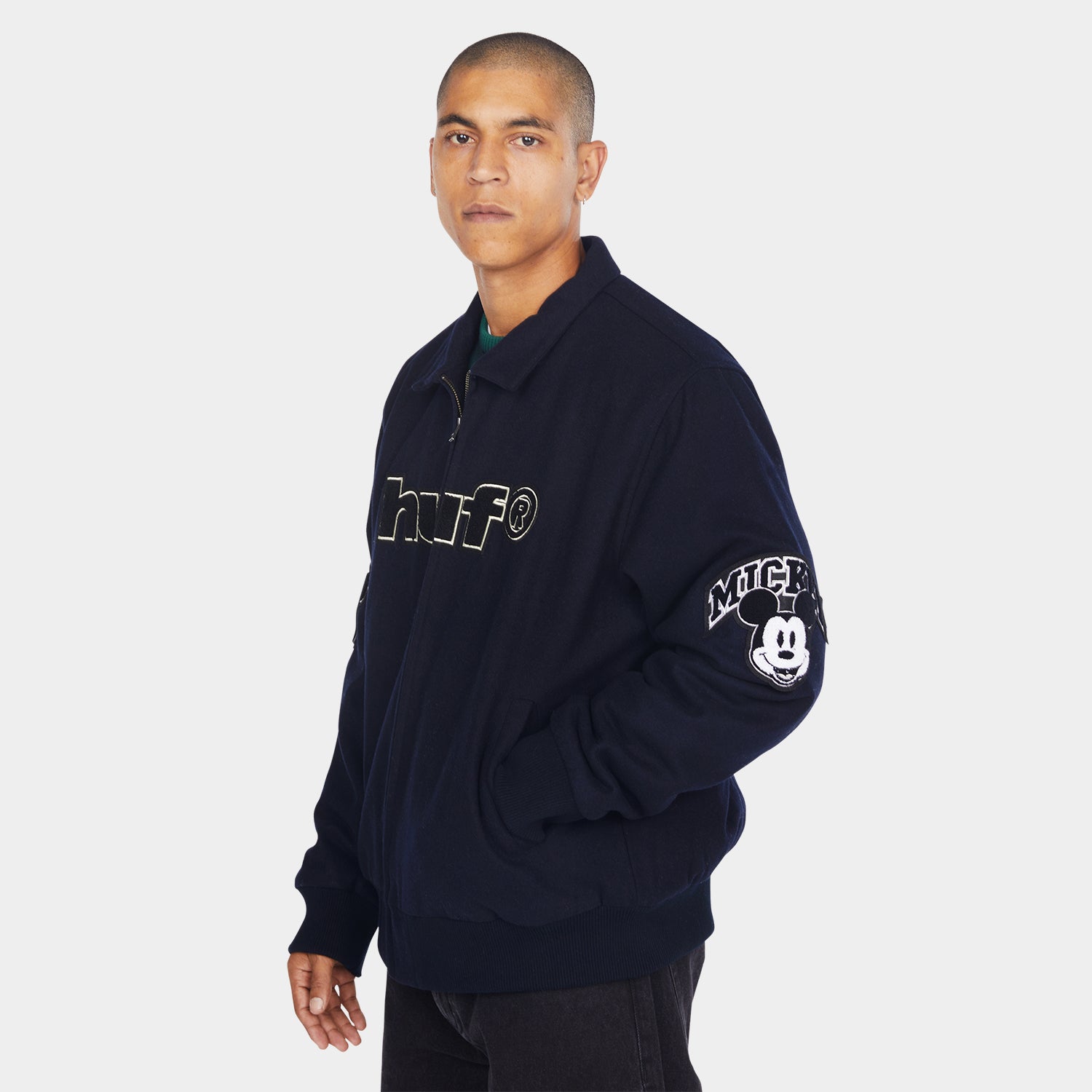 HUF (ハフ) Worldwide JP /JACKETS（ジャケット）/ DISNEY | HUF WORLDWIDE TOUR VARSITY JACKET商品 / NAVY