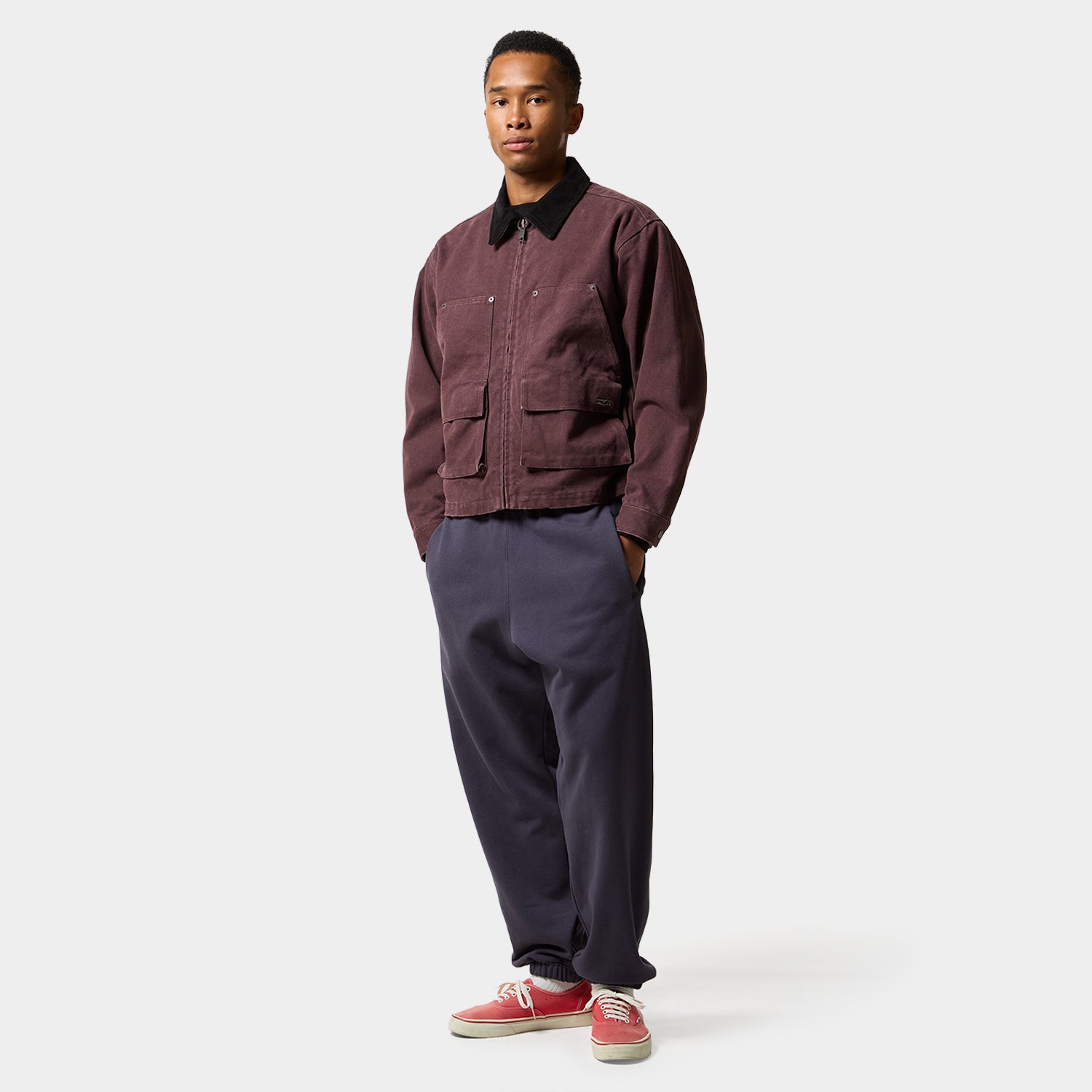 HUF (ハフ) Worldwide JP /JACKETS（ジャケット）/ STRETCH LOGO CANVAS WORK JACKET商品 / DEEP WINE