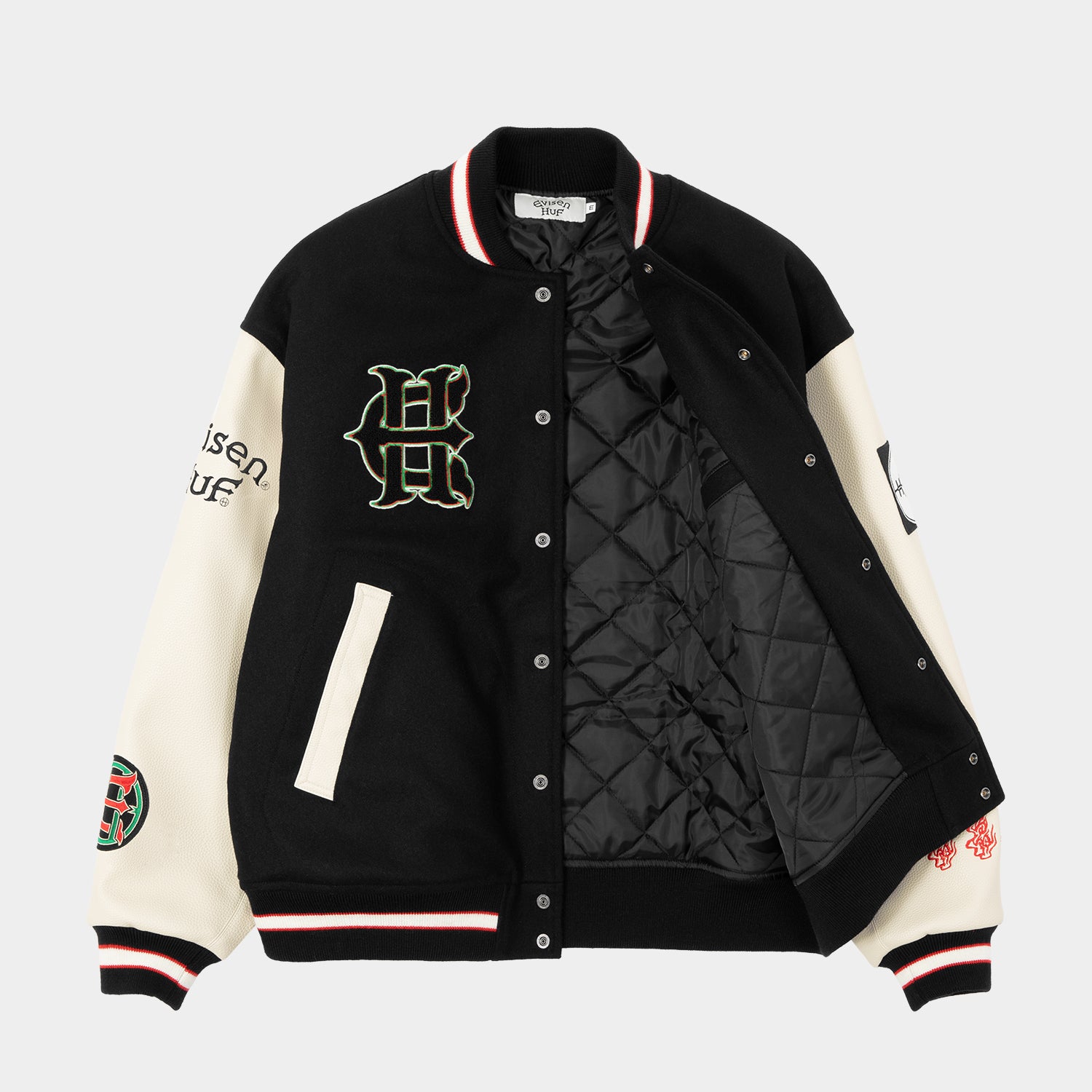 HUF (ハフ) Worldwide JP /JACKETS（ジャケット）/ HUF X EVISEN STADIUM LOGO JACKET商品 / BLACK
