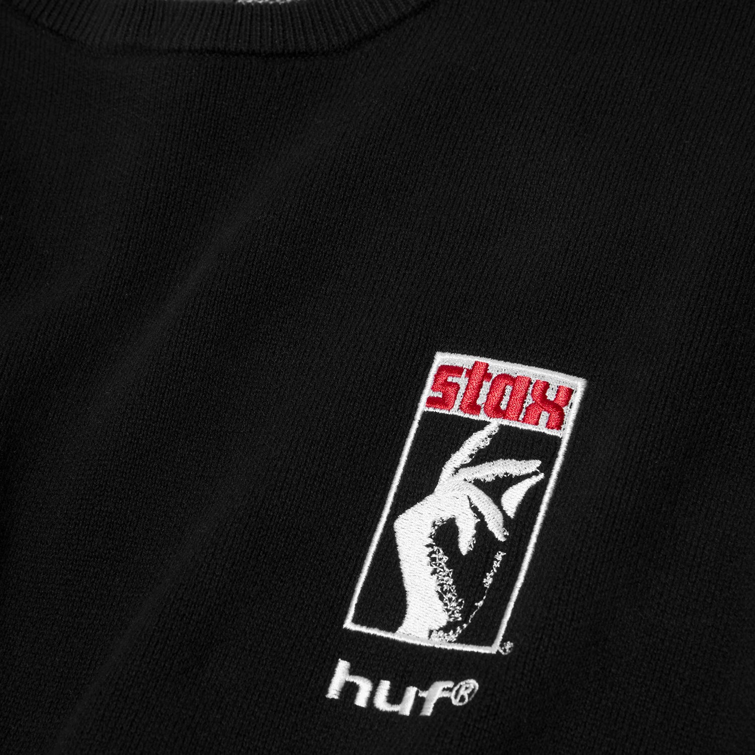 HUF (ハフ) Worldwide JP /TOPS & SHIRTS（トップス&シャツ）/ HUF X ISAAC HAYES BLACK MOSES KNIT SWEATER商品 / BLACK
