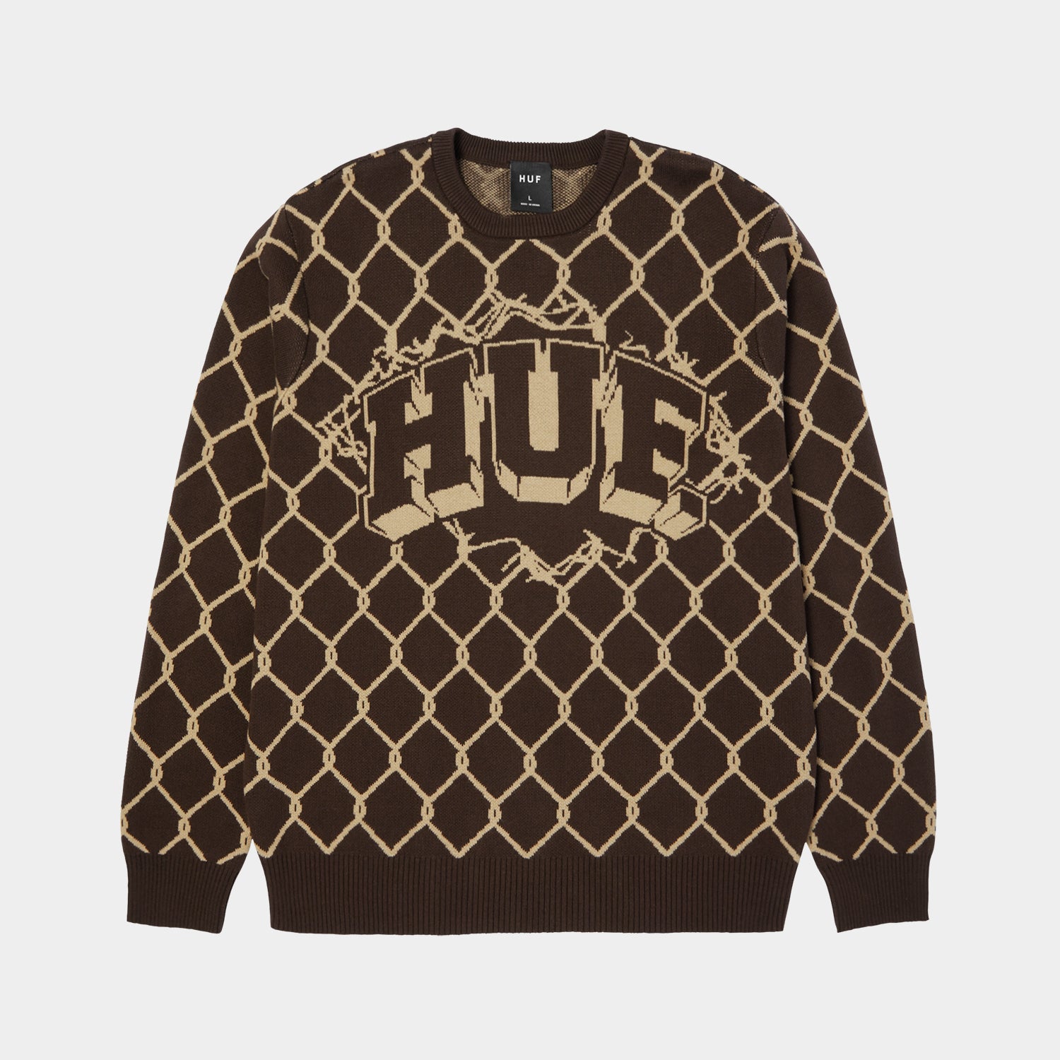 HUF (ハフ) Worldwide JP /KNITS & SWEATERS（ニット&セーター）/ BREAKTHROUGH CREWNECK SWEATER商品 / BISON
