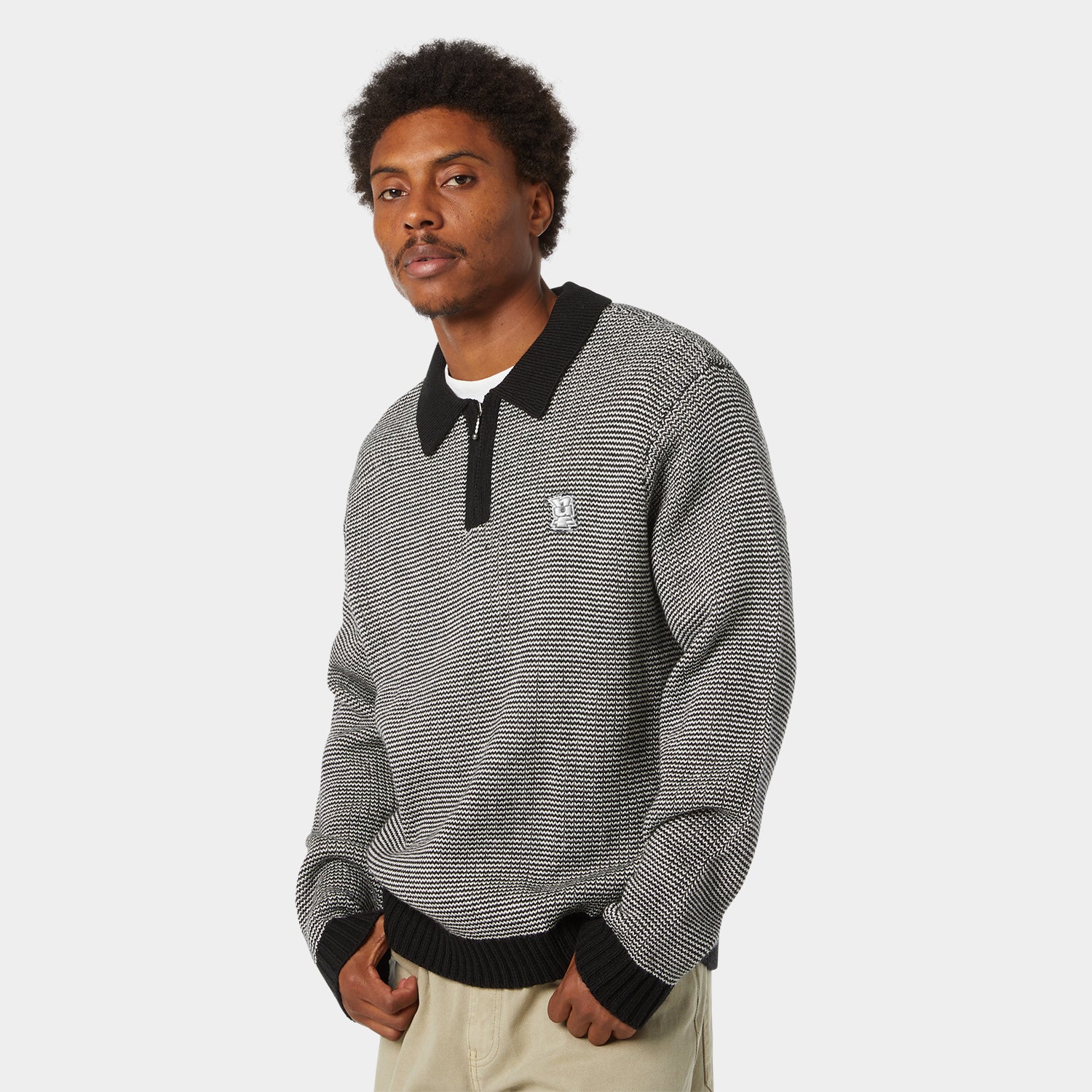 HUF (ハフ) Worldwide JP /KNITS & SWEATERS（ニット&セーター）/ MEGABLAST TWO TONE WAFFLE SWEATER商品 / WASHED BLUE/MOSS