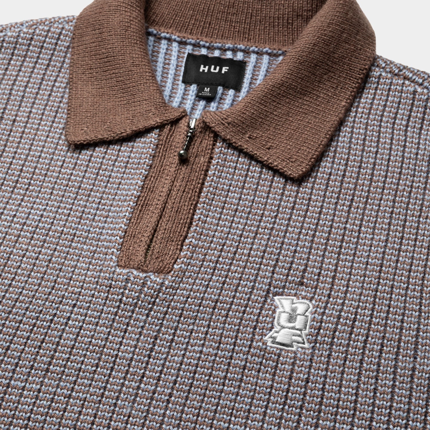HUF (ハフ) Worldwide JP /KNITS & SWEATERS（ニット&セーター）/ MEGABLAST TWO TONE WAFFLE SWEATER商品 / WASHED BLUE/MOSS