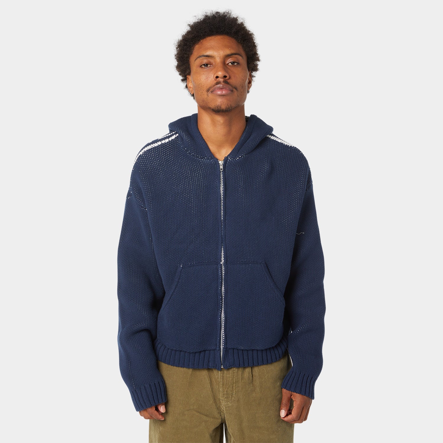 HUF (ハフ) Worldwide JP /KNITS & SWEATERS（ニット&セーター）/ TOKEN ZIP HOODED SWEATER商品 / NAVY