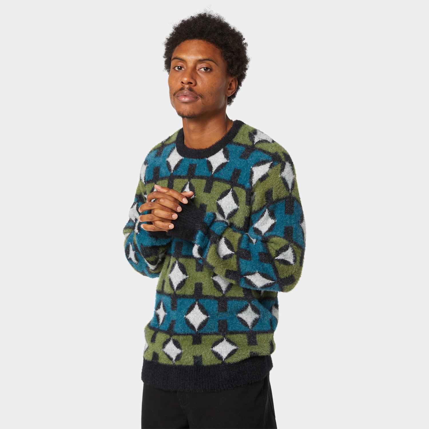 HUF (ハフ) Worldwide JP /KNITS & SWEATERS（ニット&セーター）/ SPACE AGE CREWNECK SWEATER商品 / PINE