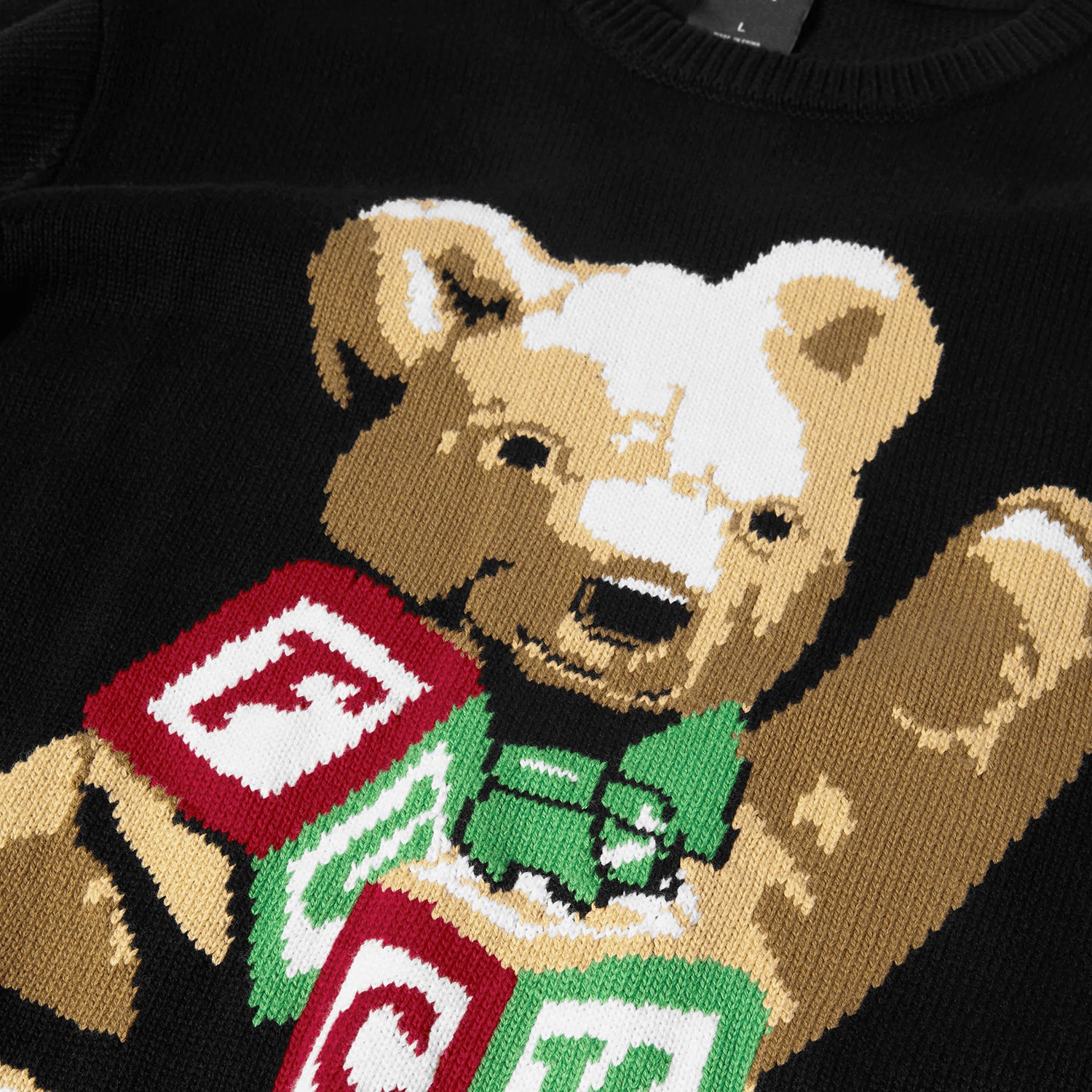 HUF (ハフ) Worldwide JP /KNITS & SWEATERS（ニット&セーター）/ GIFT BEAR INTARSIA SWEATER商品 / BLACK