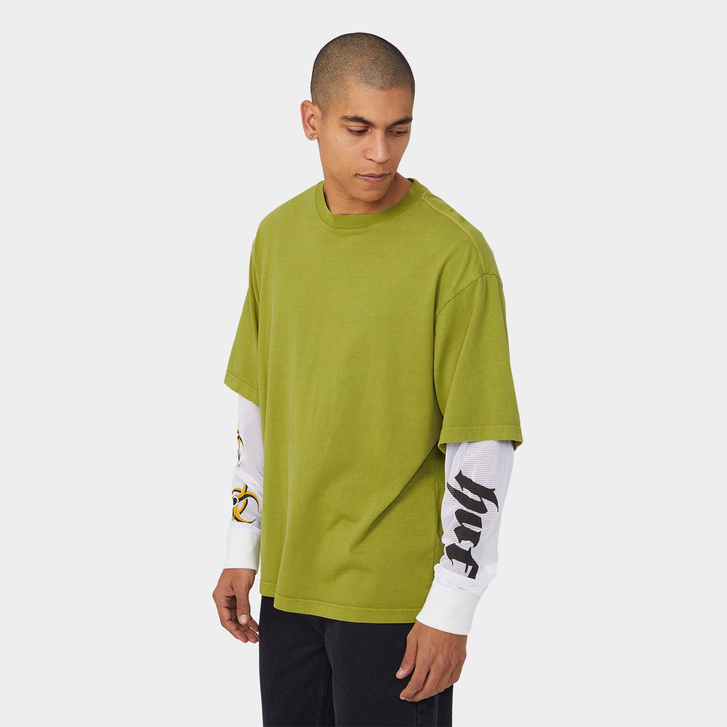 HUF (ハフ) Worldwide JP /TOPS & SHIRTS（トップス&シャツ）/ LEON LS DOUBLE LAYER TOP商品 / ACID GREEN
