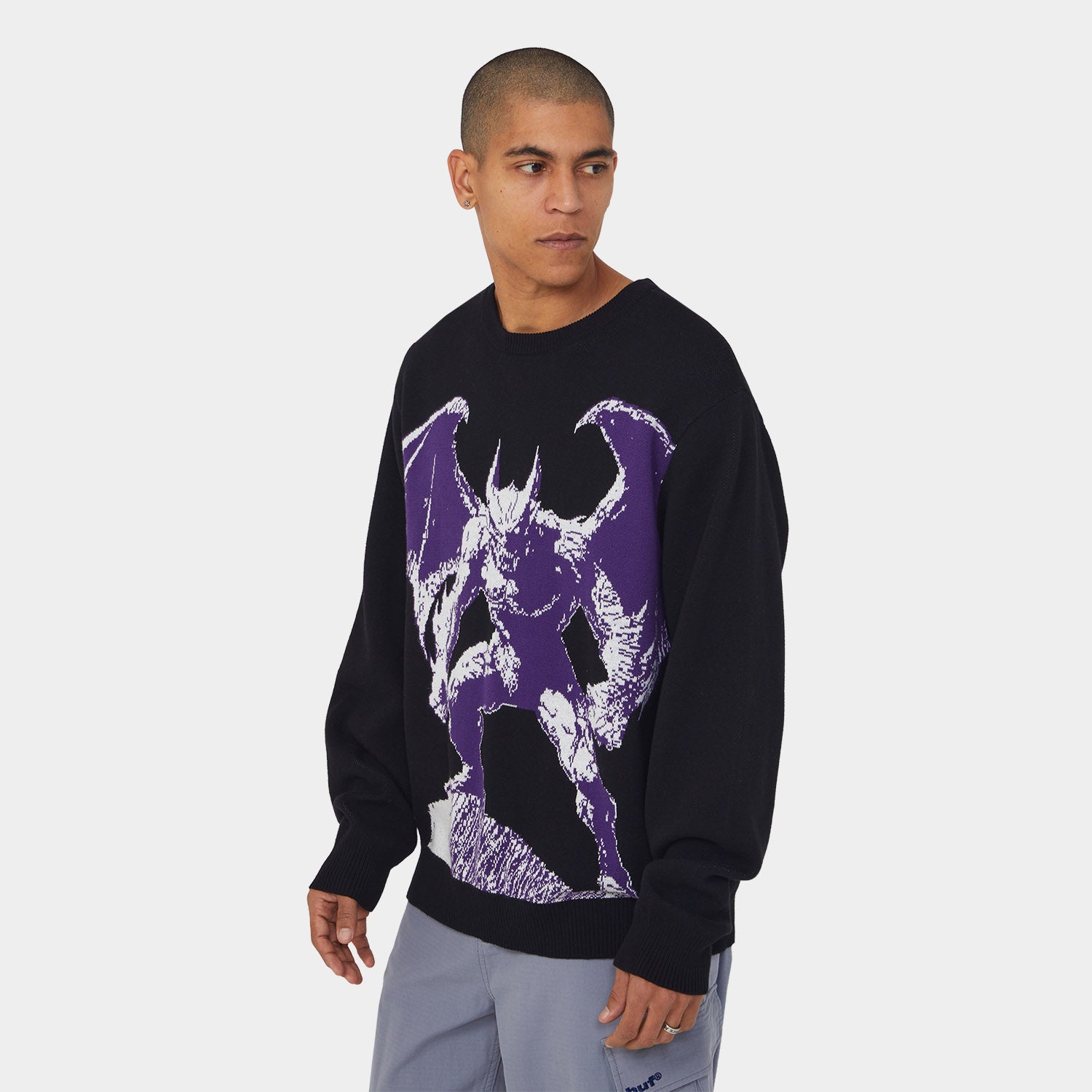 HUF (ハフ) Worldwide JP /KNITS & SWEATERS（ニット&セーター）/ HEAVEN CAN WAIT CREWNECK SWEATER商品 / BLACK