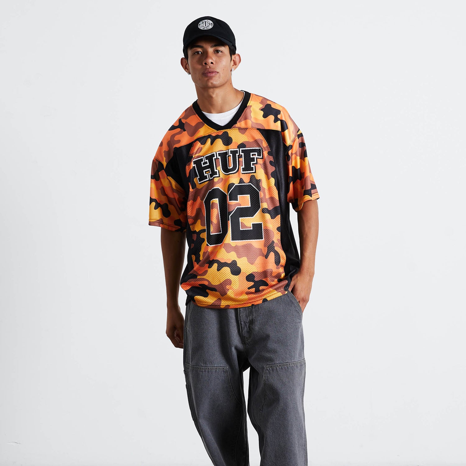 HUF (ハフ) Worldwide JP /TOPS & SHIRTS（トップス&シャツ）/ CAMO FOOTBALL JERSEY商品 / BROWN