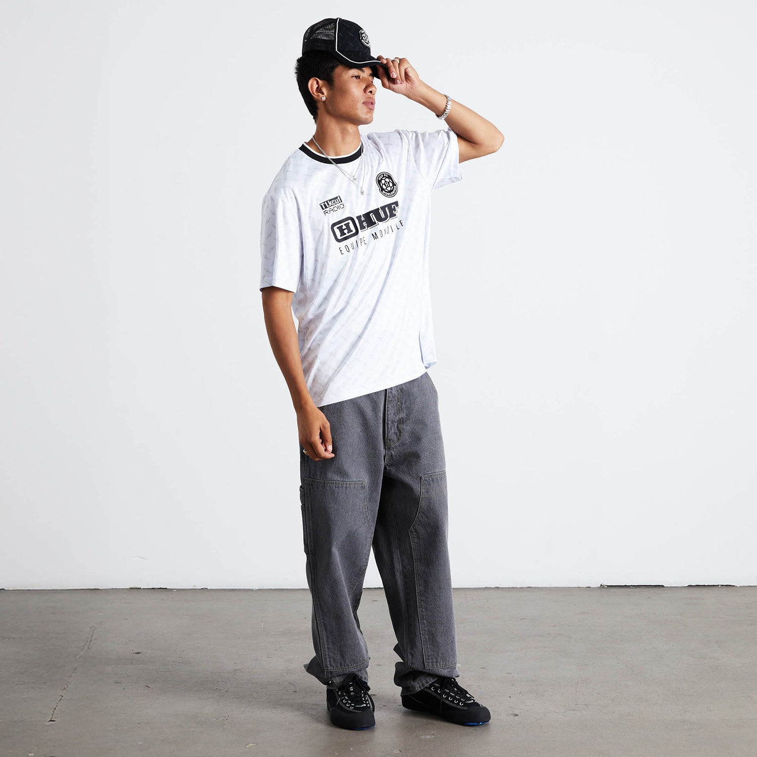 HUF (ハフ) Worldwide JP /TOPS & SHIRTS（トップス&シャツ）/ EQUIPE MONDIALE JERSEY商品 / WHITE