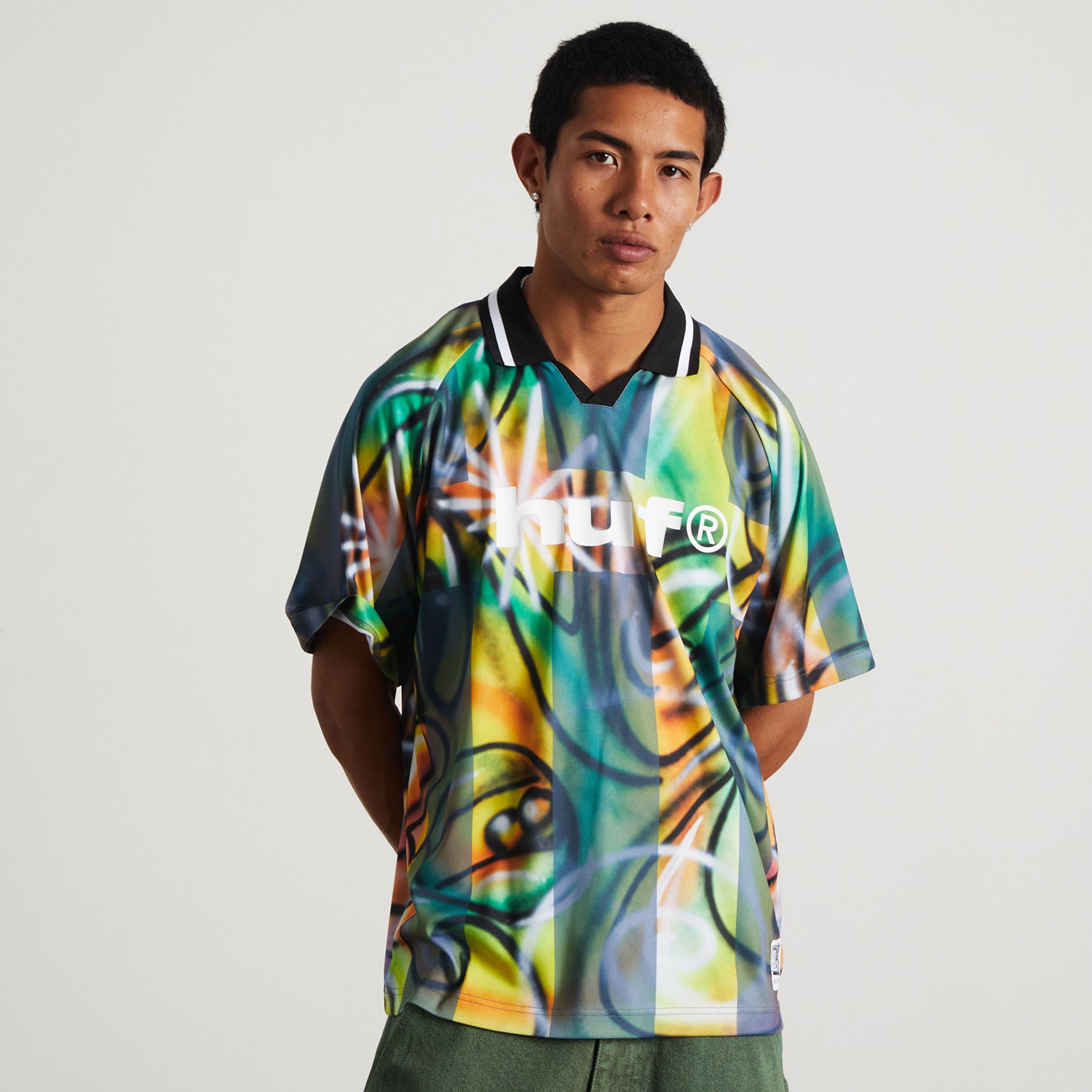 HUF (ハフ) Worldwide JP /TOPS & SHIRTS（トップス&シャツ）/ KENNY SCHARF MULTITUD SOCCER JERSEY商品 / MULTI