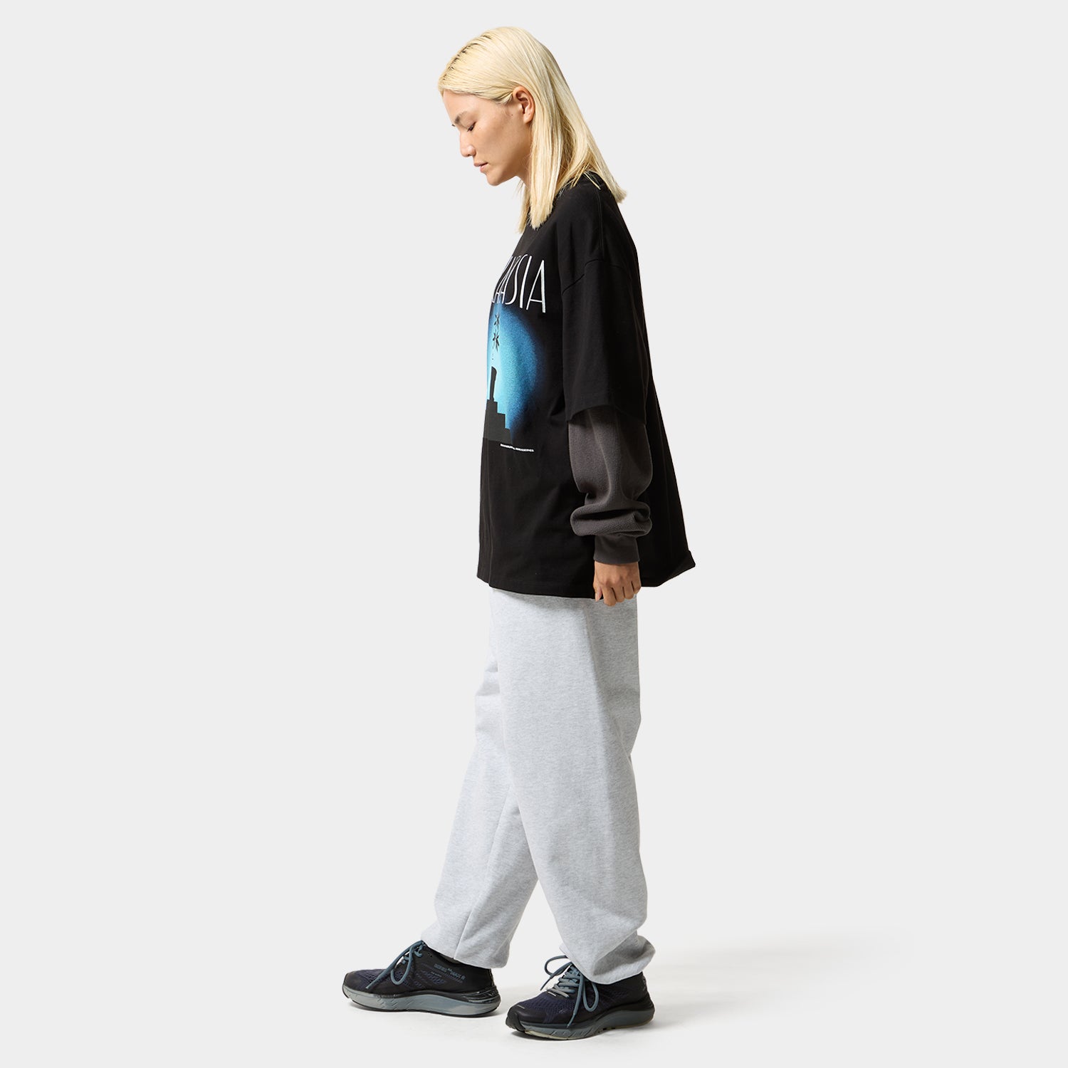 HUF (ハフ) Worldwide JP /TOPS & SHIRTS（トップス&シャツ）/ PLANTASIA DOUBLE LAYER LS TOP商品 / BLACK