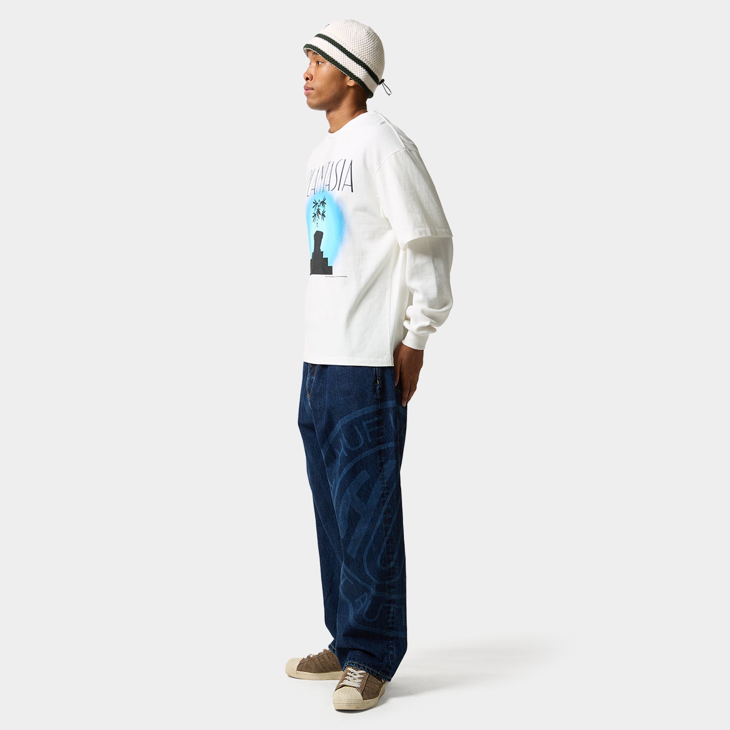HUF (ハフ) Worldwide JP /TOPS & SHIRTS（トップス&シャツ）/ PLANTASIA DOUBLE LAYER LS TOP商品 / BLACK