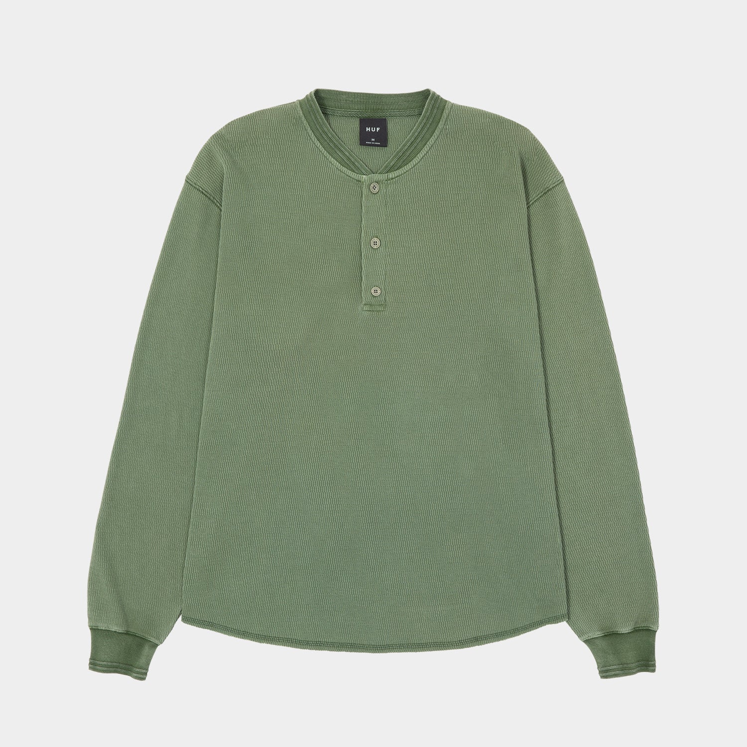 HUF (ハフ) Worldwide JP /TOPS & SHIRTS（トップス&シャツ）/ STRETCH LOGO HENRY THERMAL商品 / DARK OLIVE