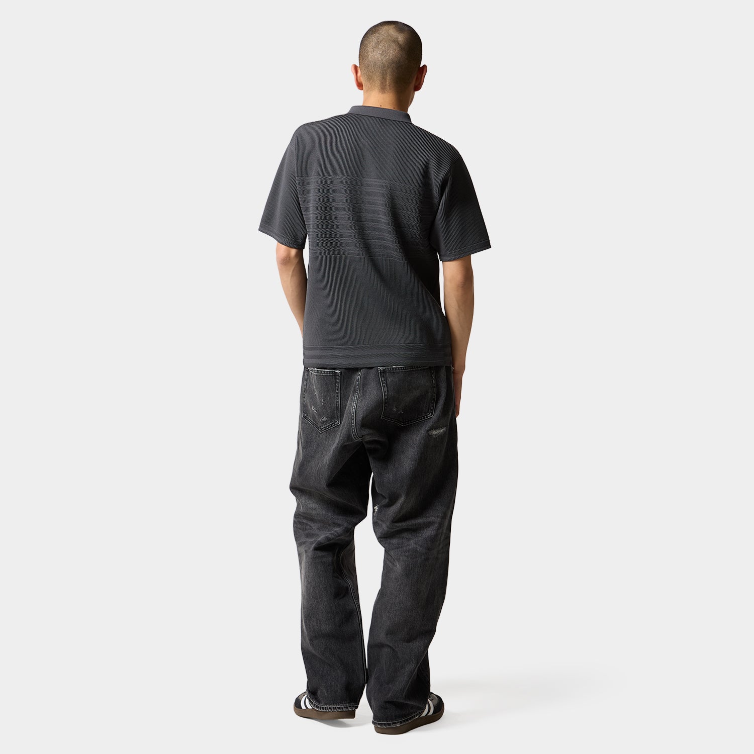 HUF (ハフ) Worldwide JP /TOPS & SHIRTS（トップス&シャツ）/ MEGABLAST KNIT POLO TOP商品 / CHARCOAL