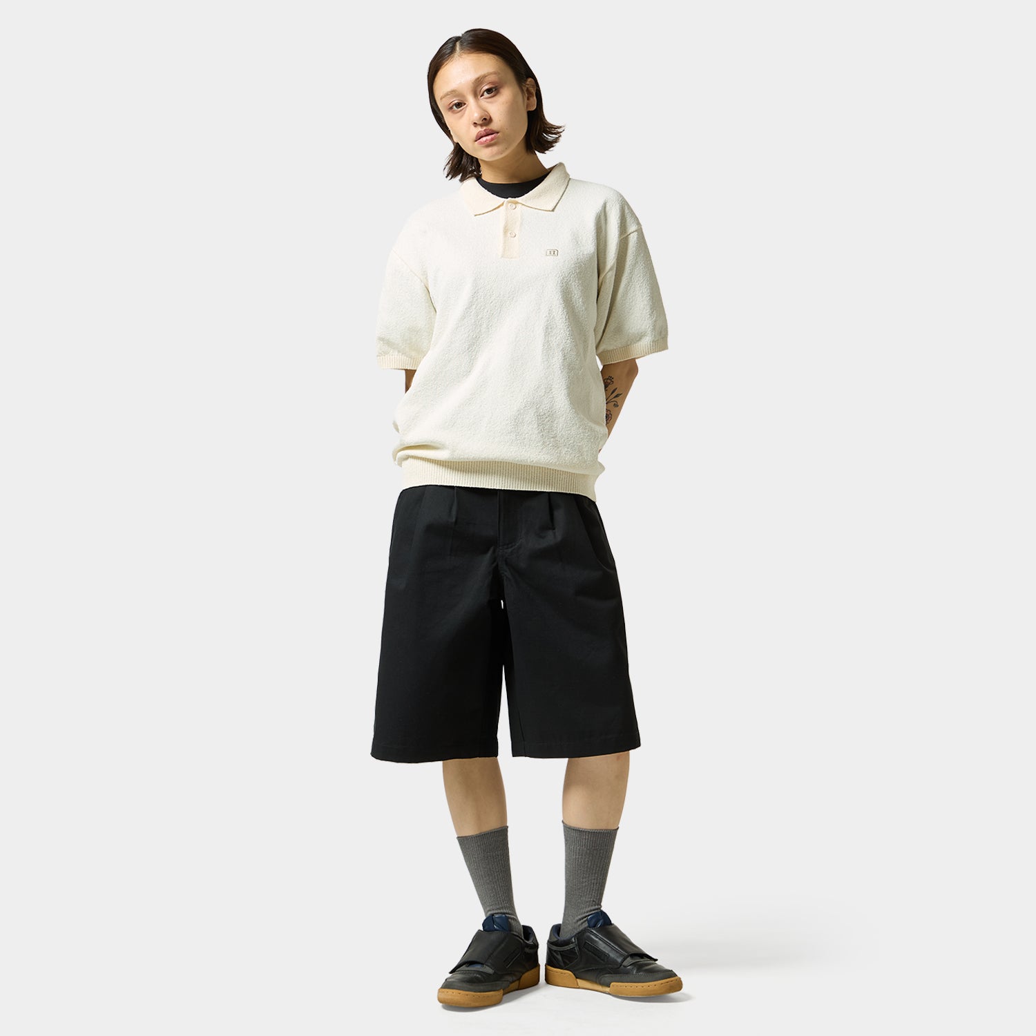 HUF (ハフ) Worldwide JP /TOPS & SHIRTS（トップス&シャツ）/ SERIF H KNIT POLO TOP商品 / LIME