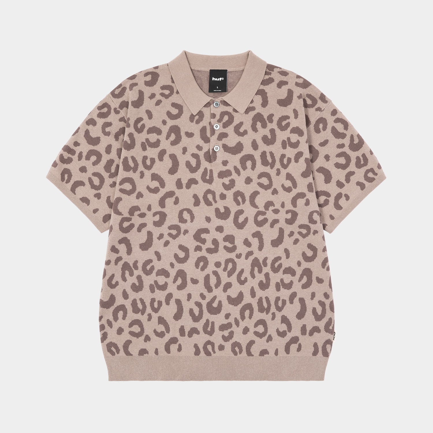 HUF (ハフ) Worldwide JP /TOPS & SHIRTS（トップス&シャツ）/ huf CO-OP CHUNKY CHEETAH KNIT POLO商品 / BEIGE