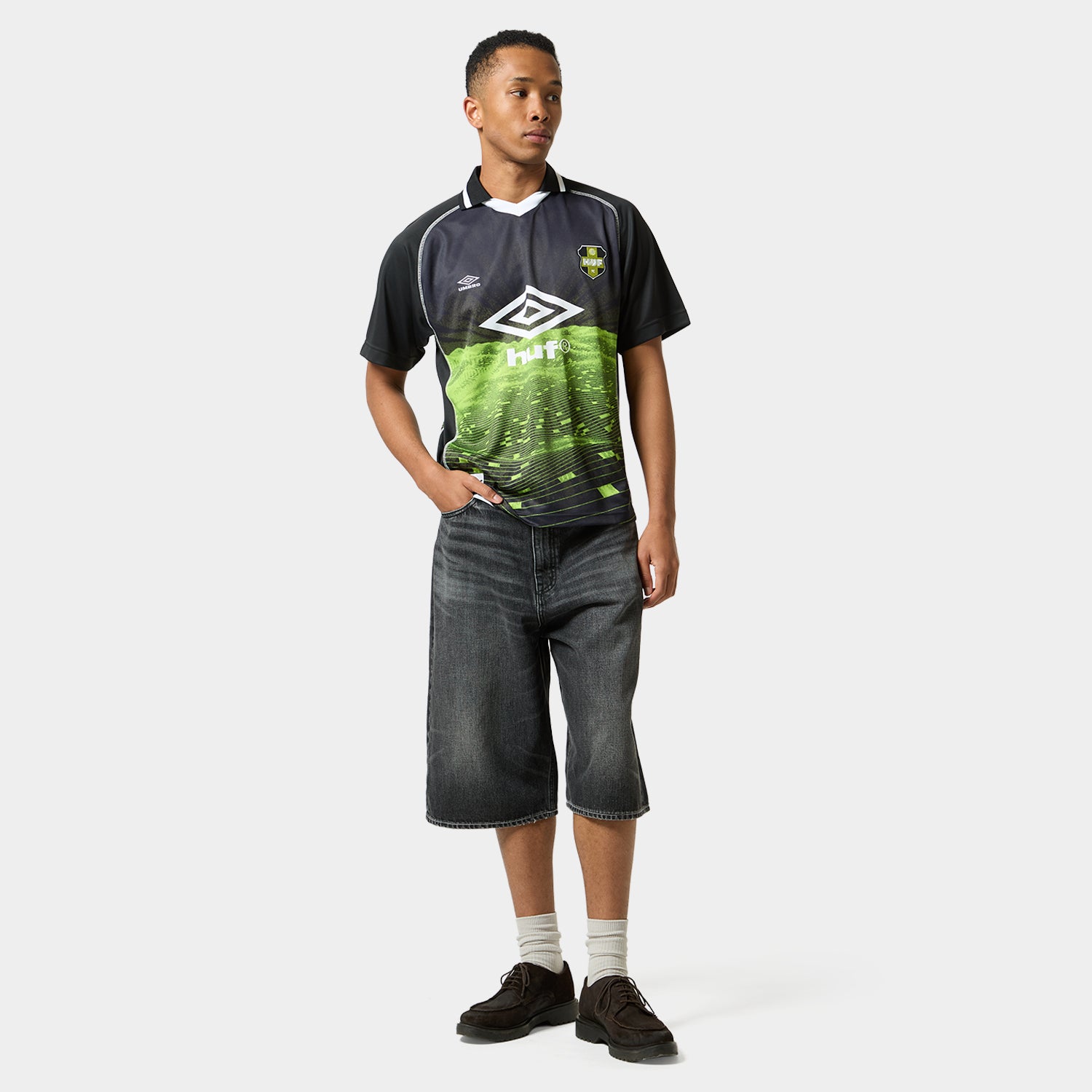 HUF (ハフ) Worldwide JP /TOPS & SHIRTS（トップス&シャツ）/ HUF X UMBRO LANDSCAPE JERSEY商品 / GREEN