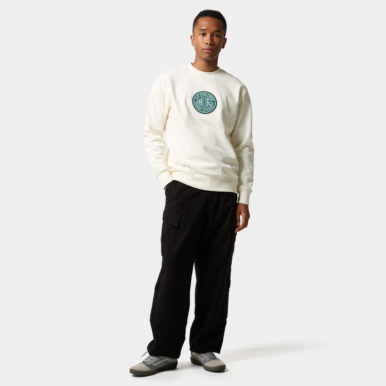 HUF (ハフ) Worldwide JP /SWEATSHIRTS（スウェットシャツ）/ TRANSIT AUTHORITY CREWNECK商品 / BLEACH