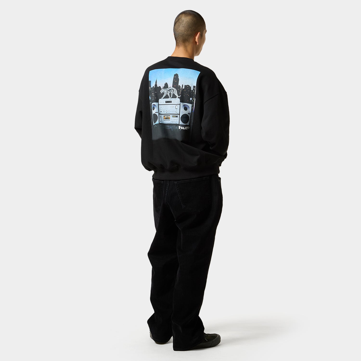 HUF (ハフ) Worldwide JP /KNITS & SWEATERS（ニット&セーター）/ MIDNIGHT RADIO CREW商品 / BLACK