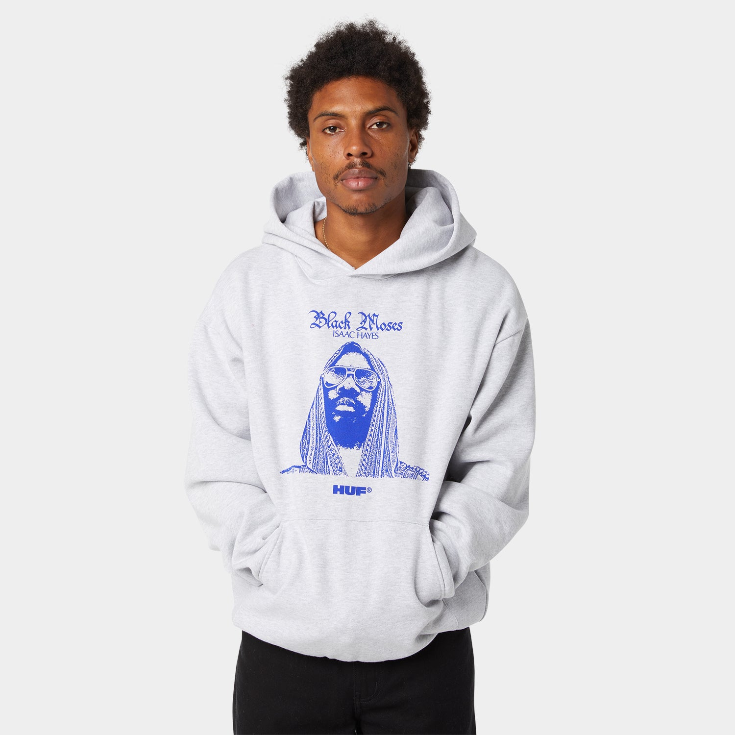 HUF (ハフ) Worldwide JP /HOODIES（パーカー）/ HUF X ISAAC HAYES BLACK MOSES HEAVYWEIGHT HOODIE商品 / ASH